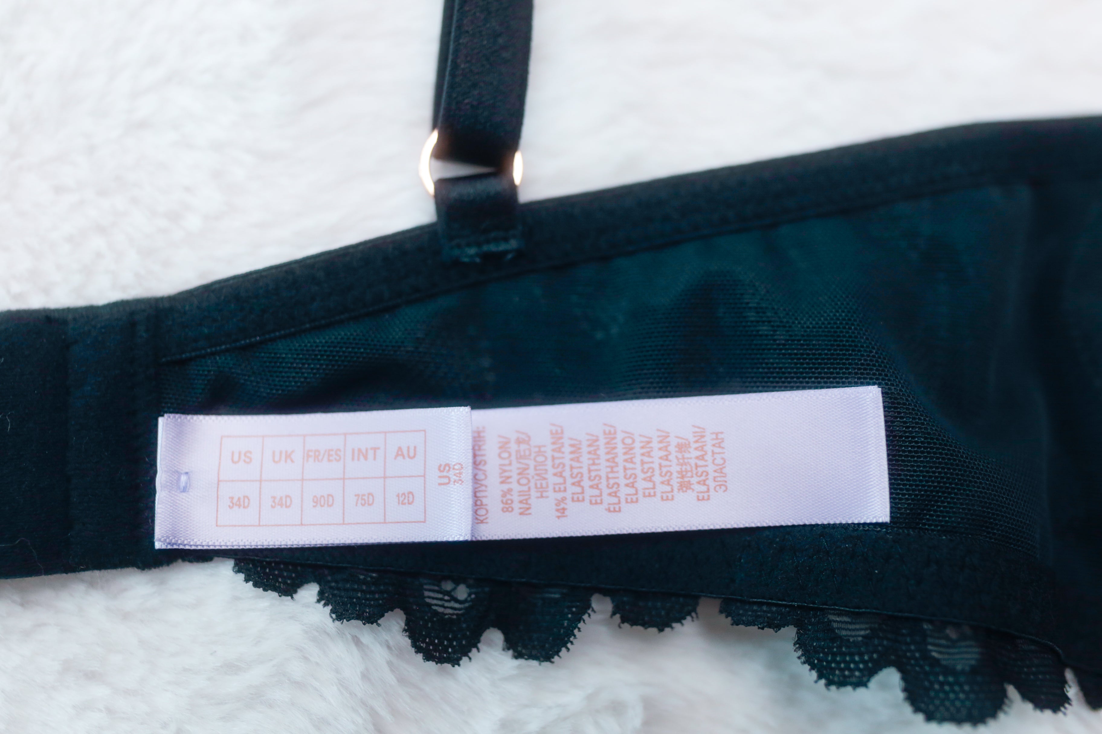 Savage X Fenty 34D Sheer Unlined Lace Balconette Bra Black NEW