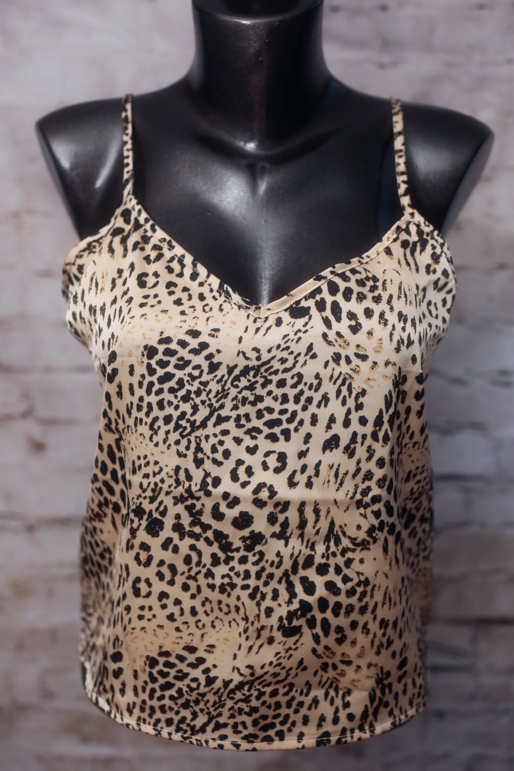 Forever 21 Leopard Cheetah Satin Cami Top Medium