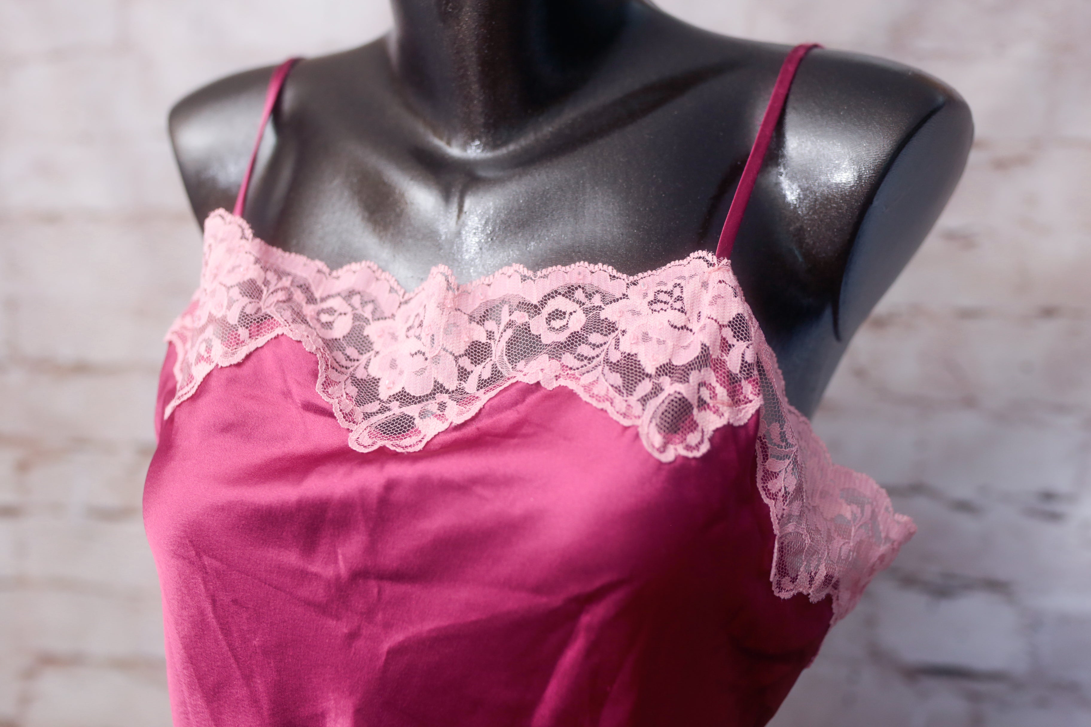 Victoria's Secret Angels Vintage Y2K Satin Chemise Lingerie Large Pink