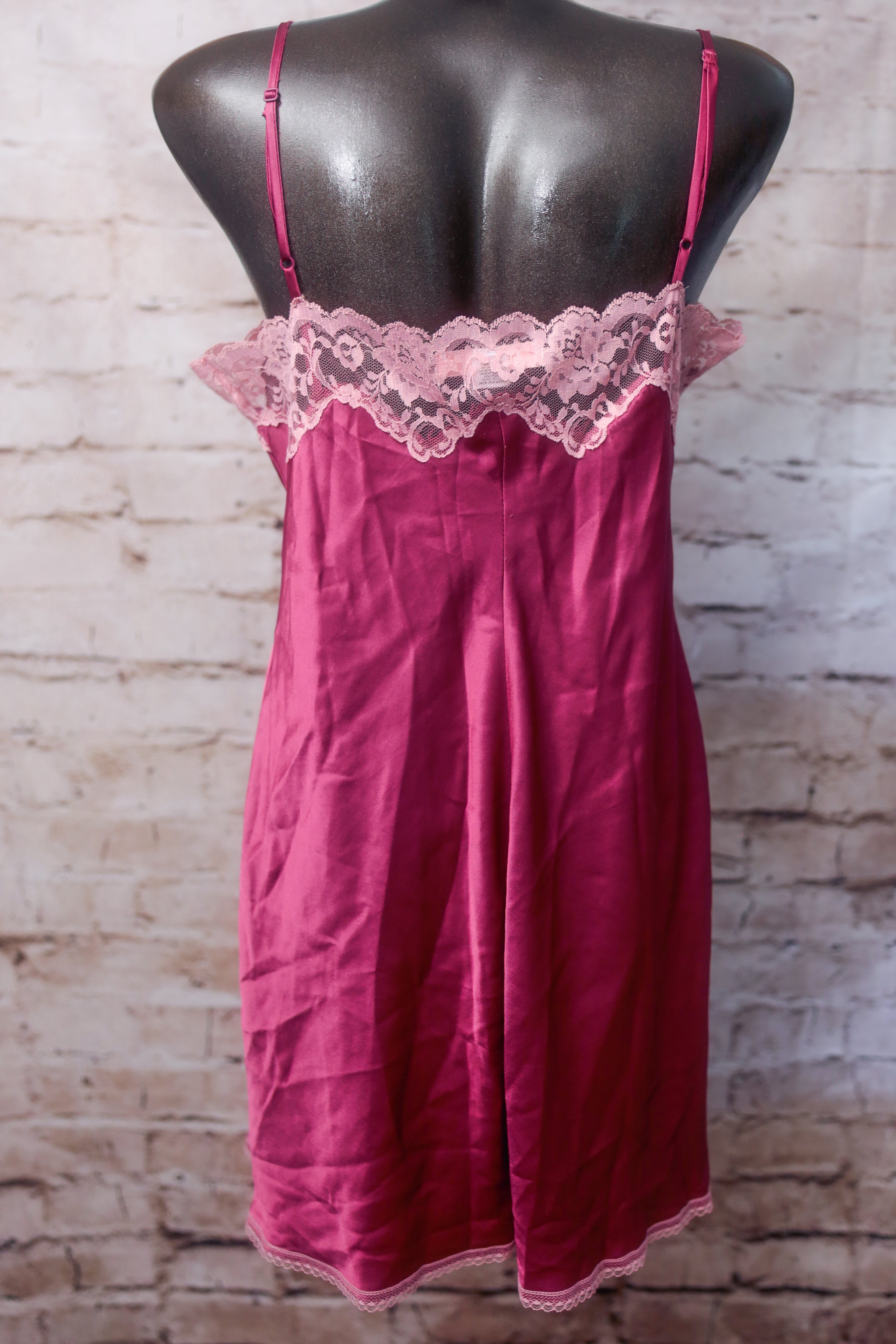 Victoria's Secret Angels Vintage Y2K Satin Chemise Lingerie Large Pink