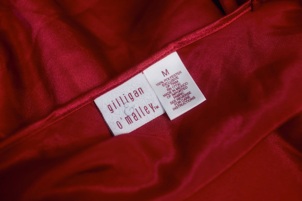 Gilligan & O'Malley Red Satin Chemise Babydoll Lingerie Medium