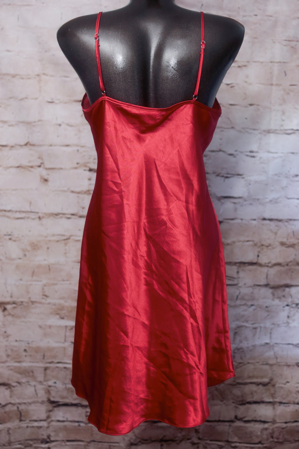 Gilligan & O'Malley Red Satin Chemise Babydoll Lingerie Medium