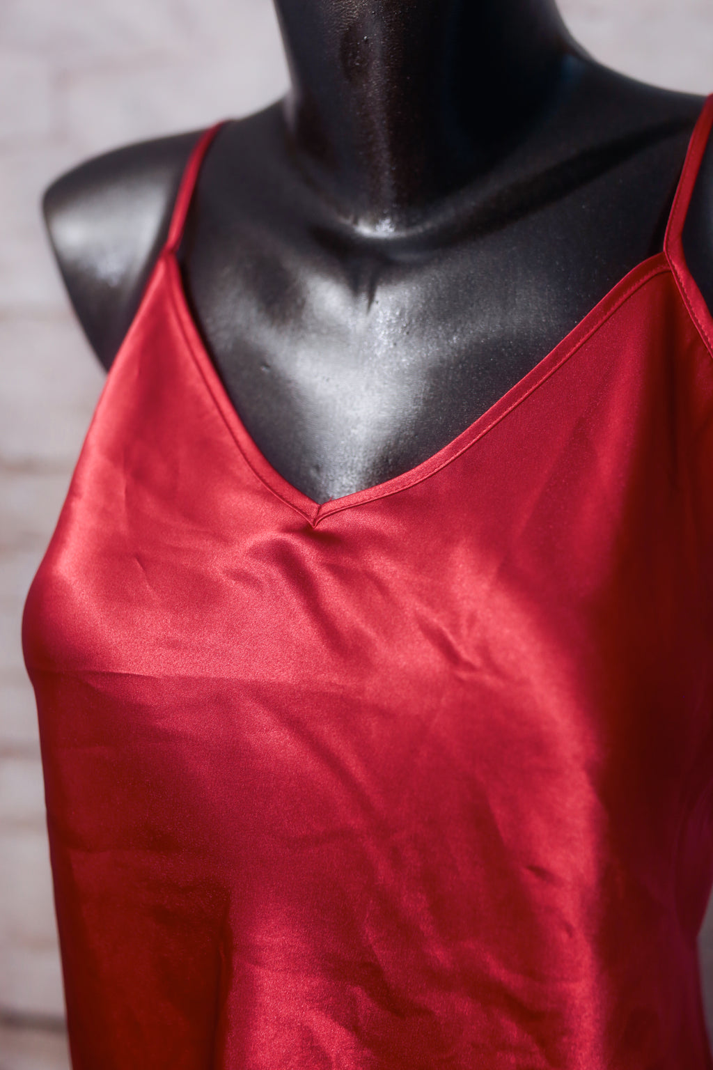 Gilligan & O'Malley Red Satin Chemise Babydoll Lingerie Medium