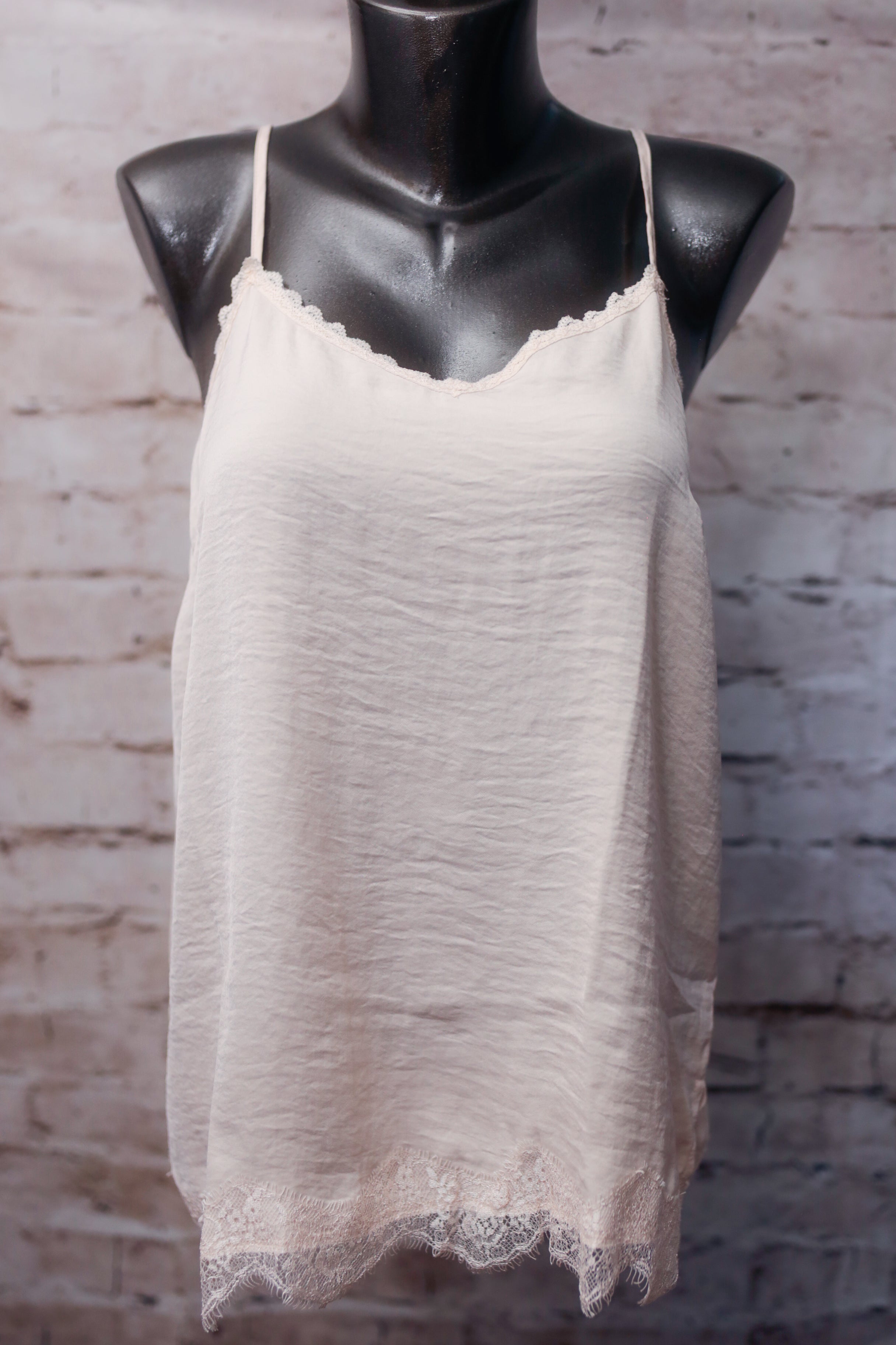 Aerie Lace Trimmed Cami Pink Medium