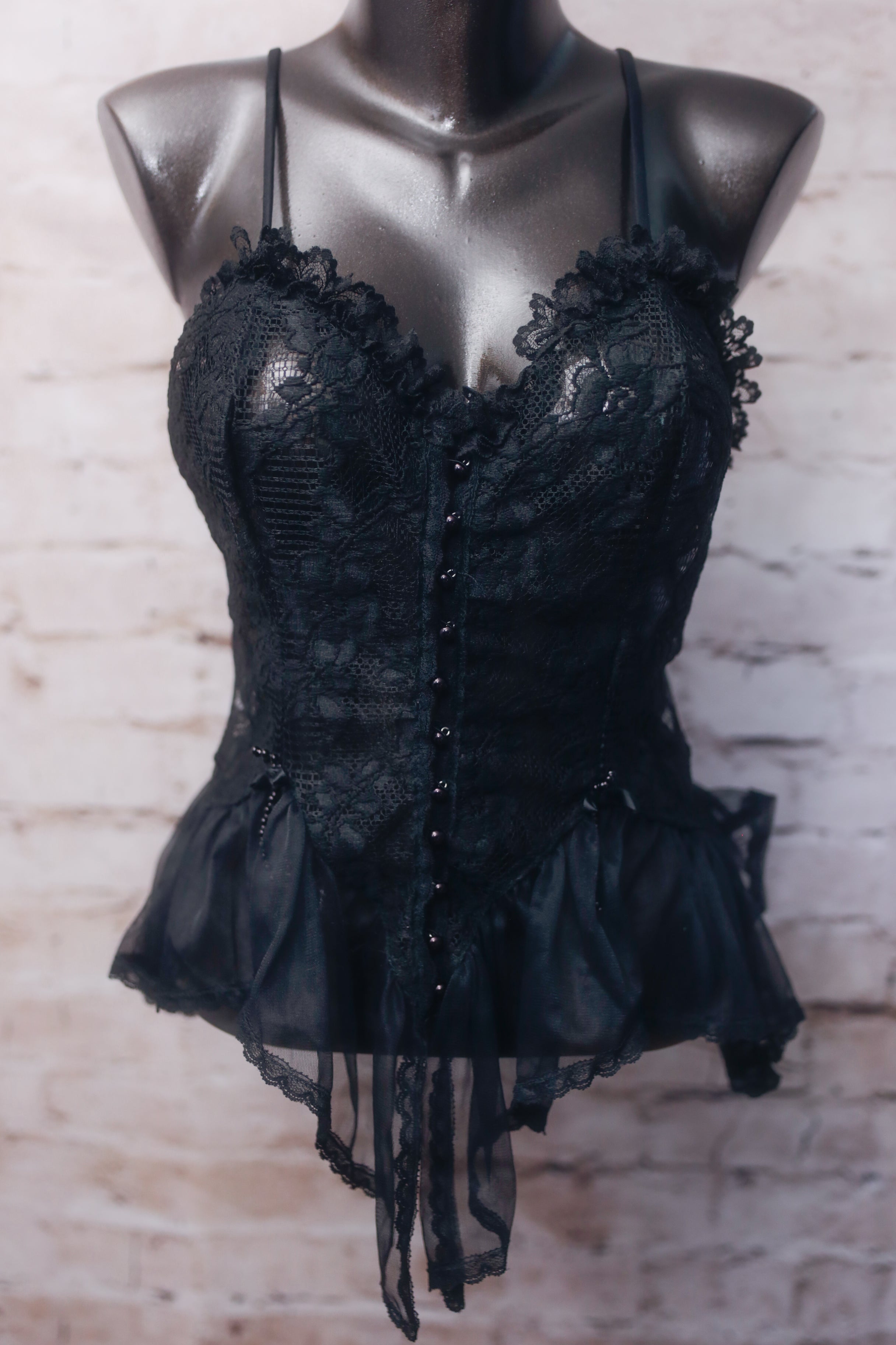 Faris Vintage Sheer Victorian Chemise Babydoll Lingerie Large