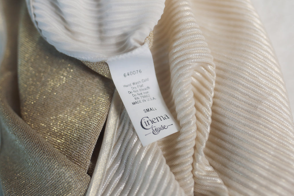 Cinema Etoile Vintage Ribbed Gold Glitter Cami Chemise Lingerie Small