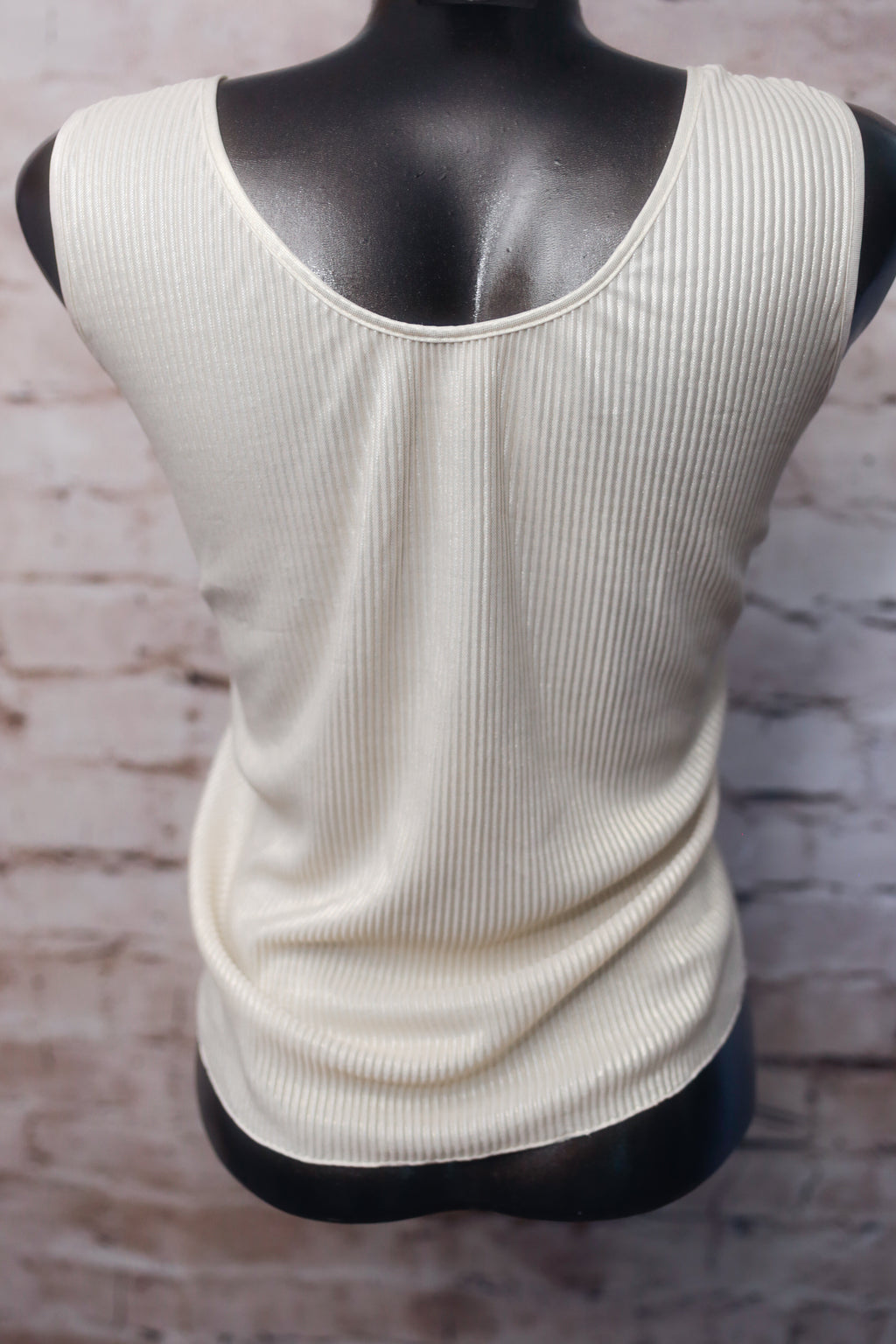 Cinema Etoile Vintage Ribbed Gold Glitter Cami Chemise Lingerie Small