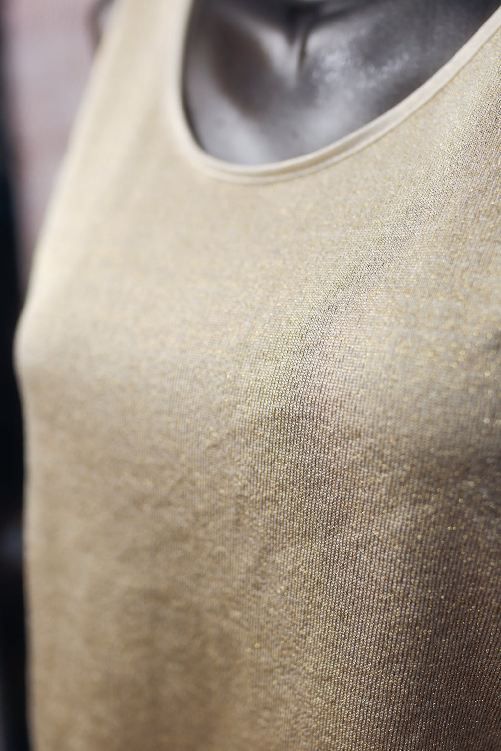 Cinema Etoile Vintage Ribbed Gold Glitter Cami Chemise Lingerie Small