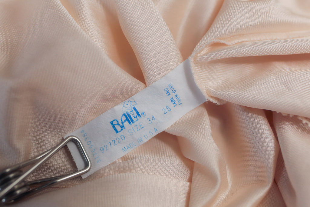 Bali Vintage Full Slip Nightgown Pink Satin and Lace Size 34