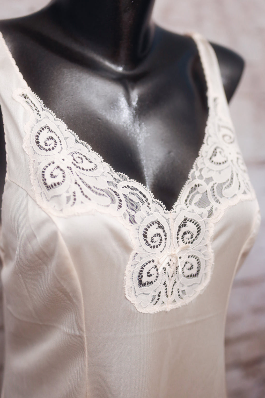 Bali Vintage Full Slip Nightgown Pink Satin and Lace Size 34