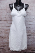 Sears Non-cling Vintage Full Slip Nightgown White Satin and Lace Size 34