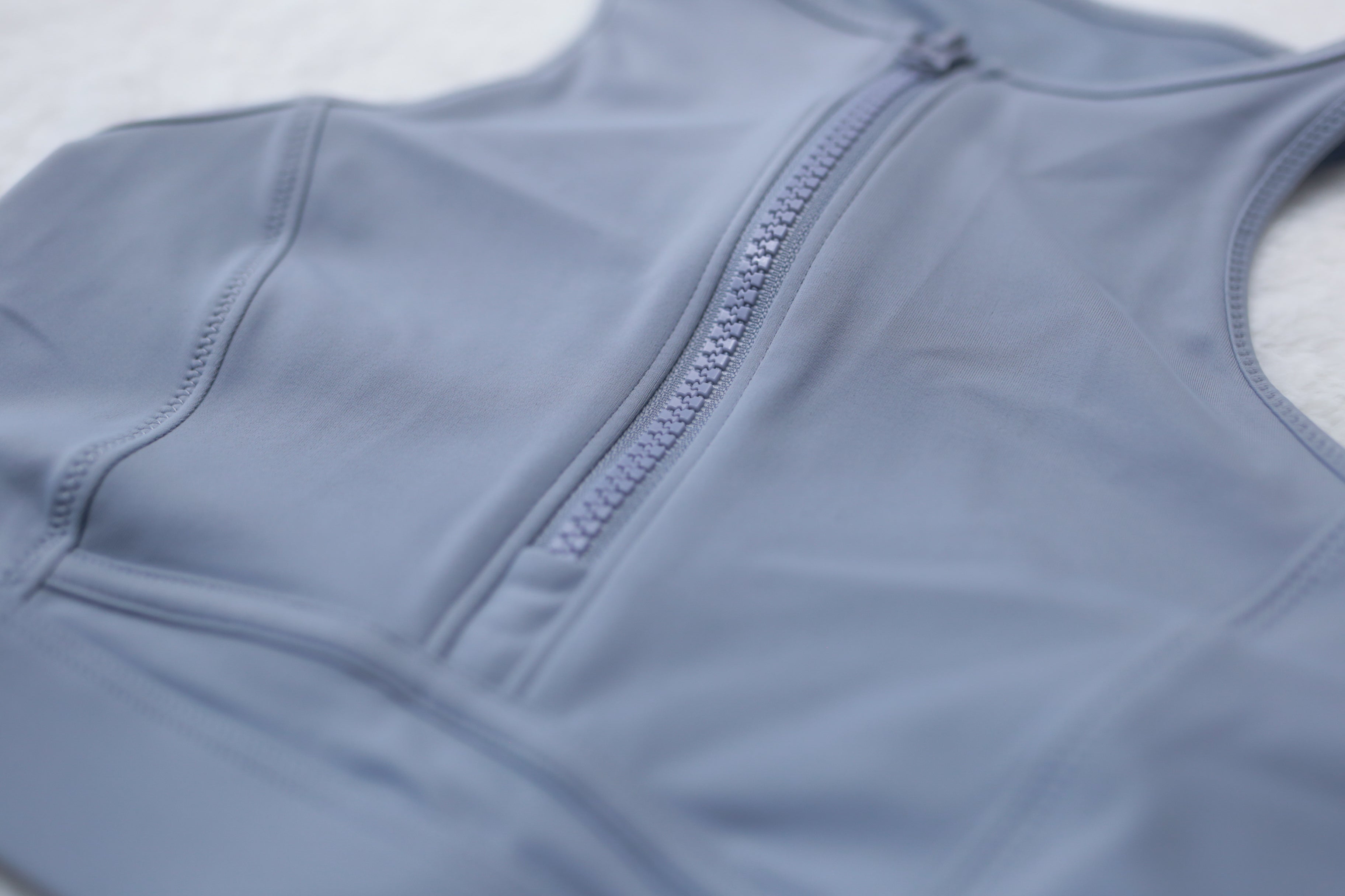 Fabletics Front-zip Wireless Compression Sports Bra Gray