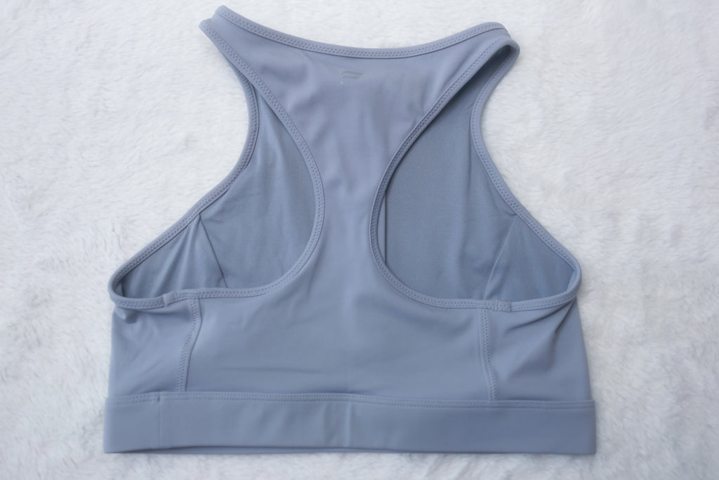 Fabletics Front-zip Wireless Compression Sports Bra Gray