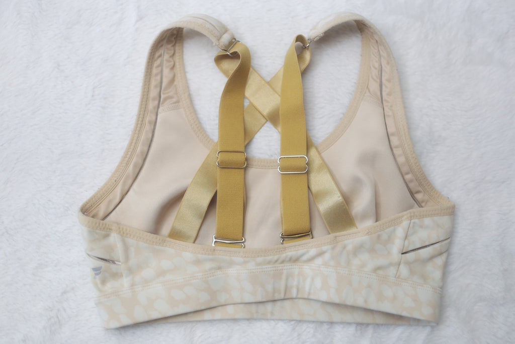 Fabletics Wireless Compression Sports Bra Small Tan