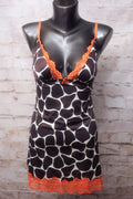 Victoria's Secret Very Sexy Camisole Nightie Small Brown and Orange Giraffe