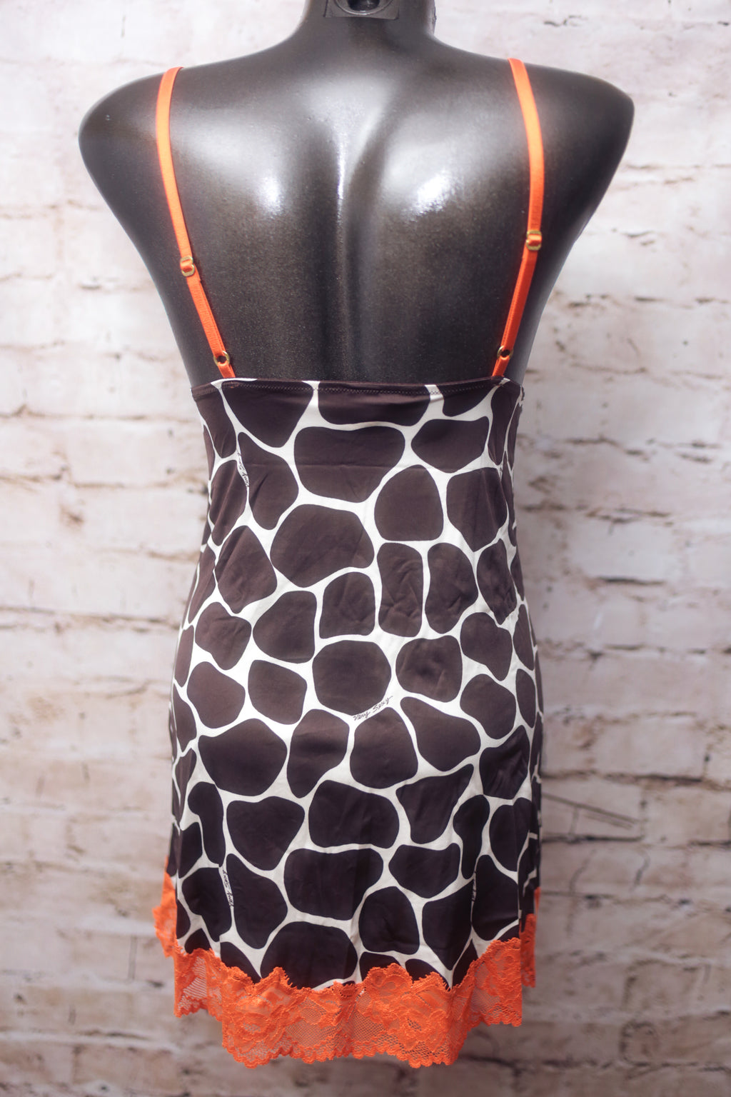 Victoria's Secret Very Sexy Camisole Nightie Small Brown and Orange Giraffe