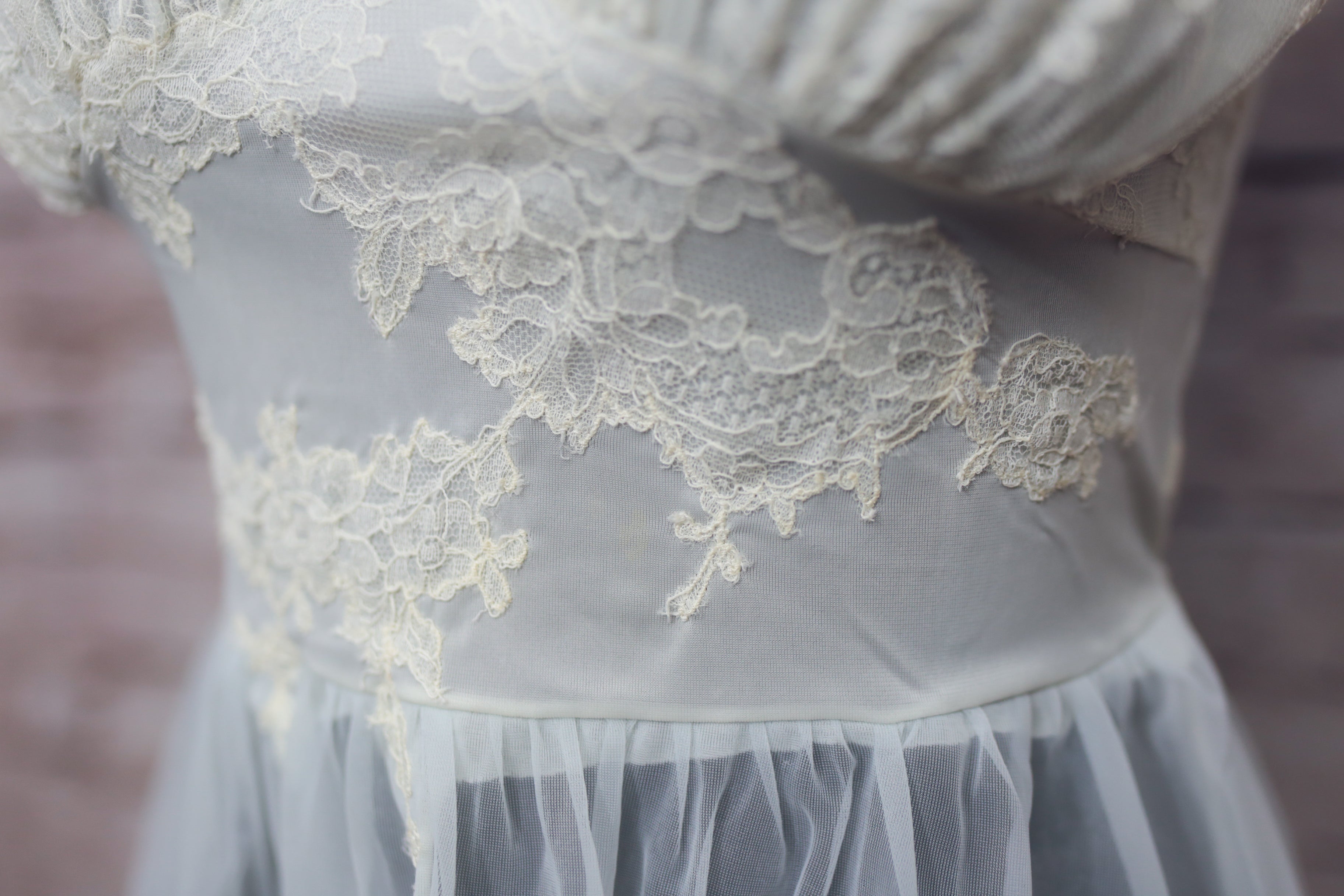 Henson Kickernick Vintage Chemise Babydoll Lingerie Sheer Baby Blue 32 Small