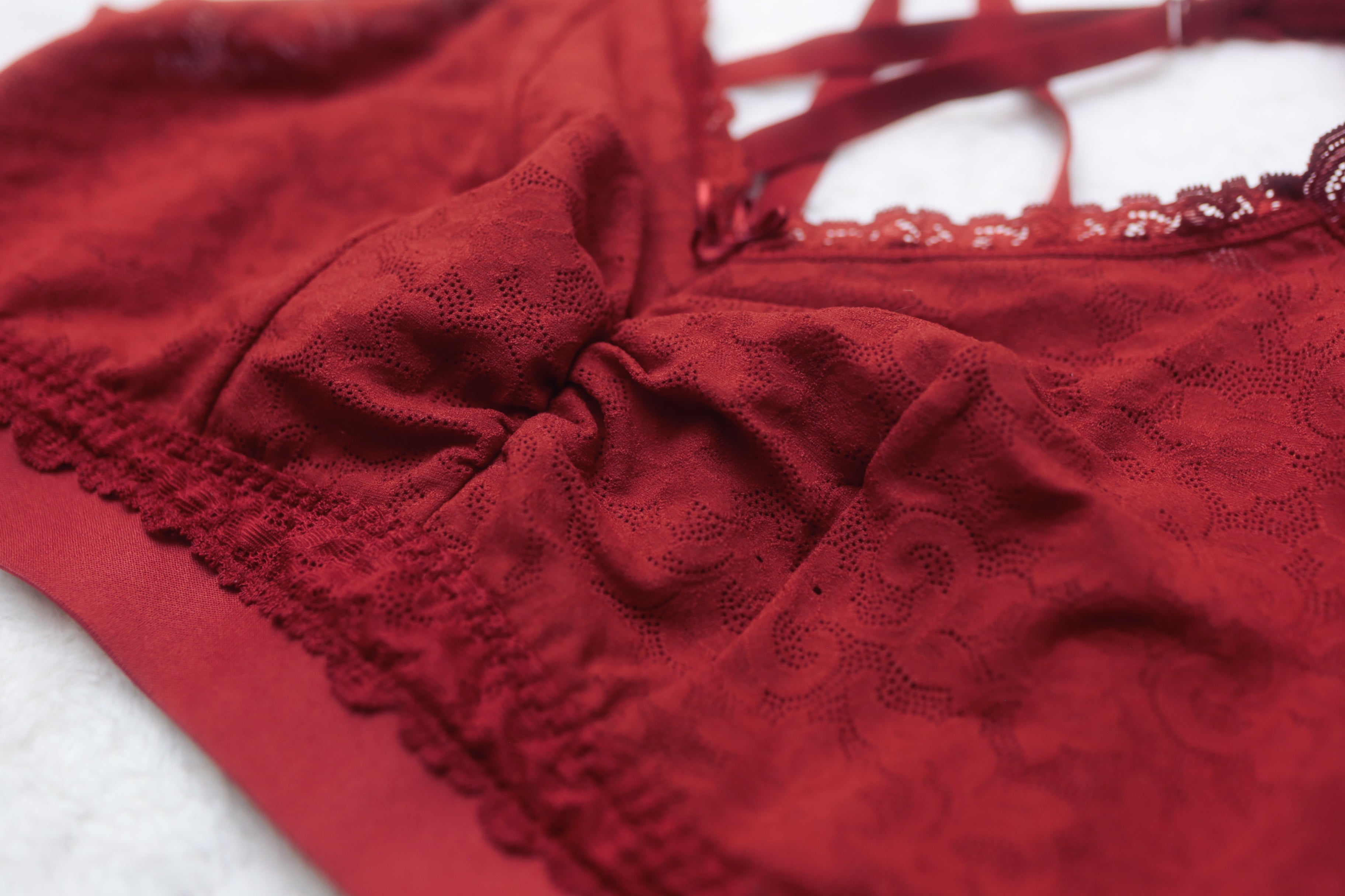 Cacique Lace Lined Bralette Red 12-14