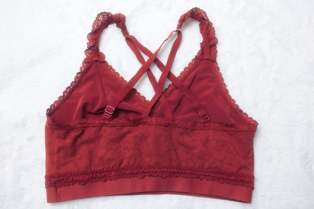 Cacique Lace Lined Bralette Red 12-14