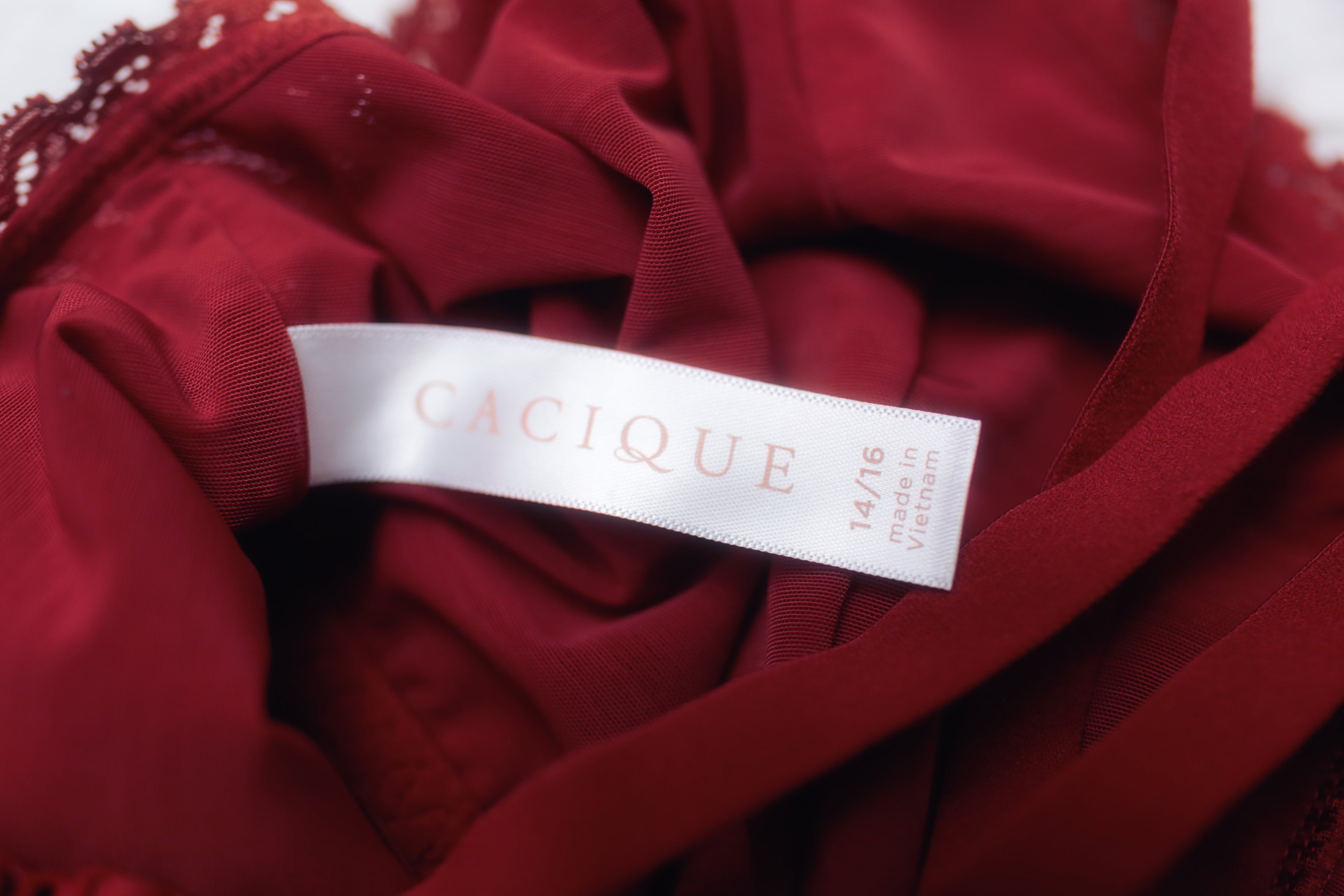 Cacique Lace Lined Bralette Red 12-14