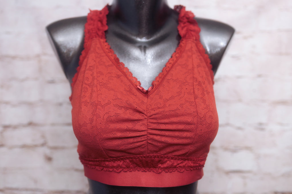 Cacique Lace Lined Bralette Red 12-14