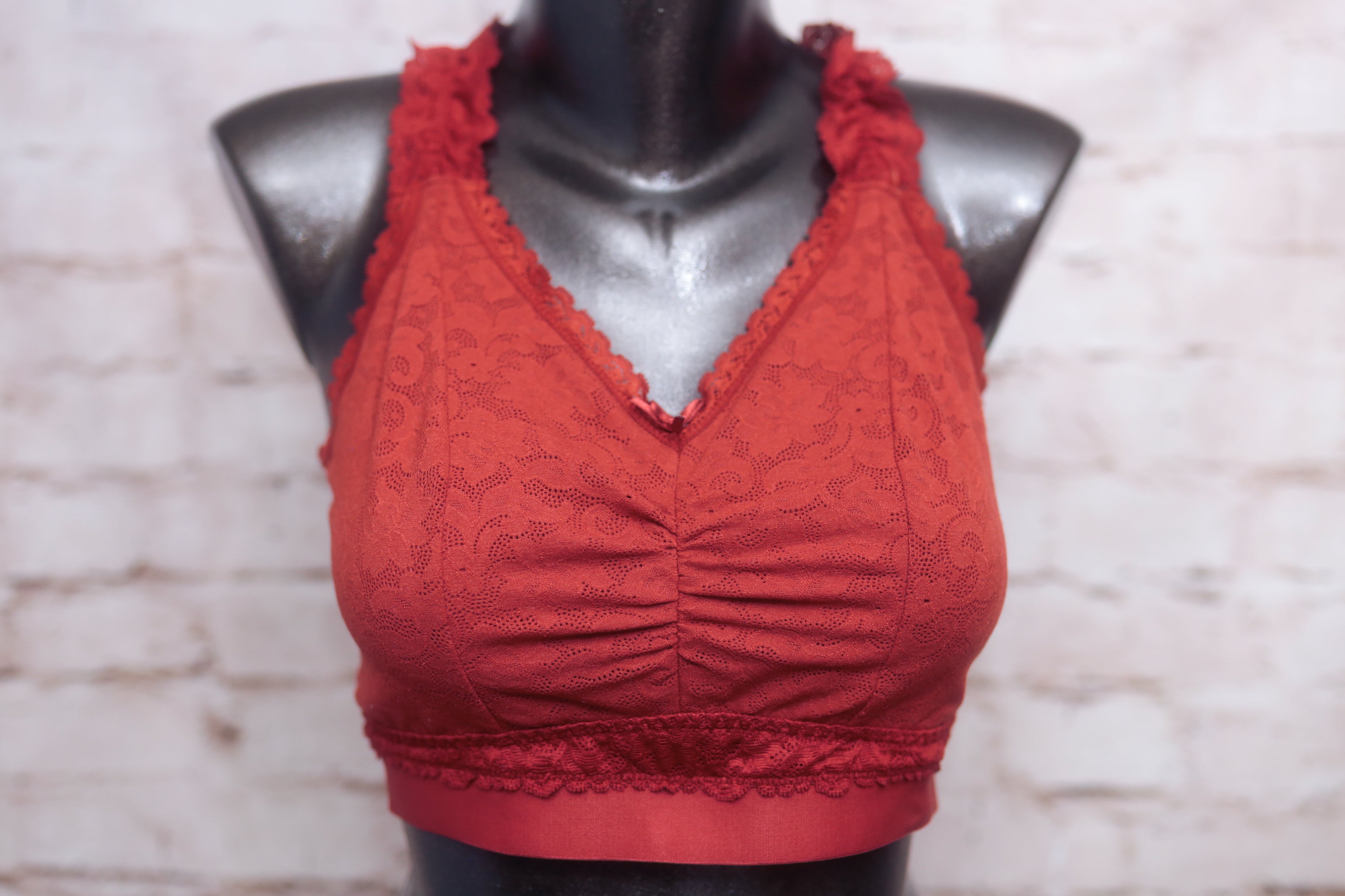 Cacique Lace Lined Bralette Red 12-14