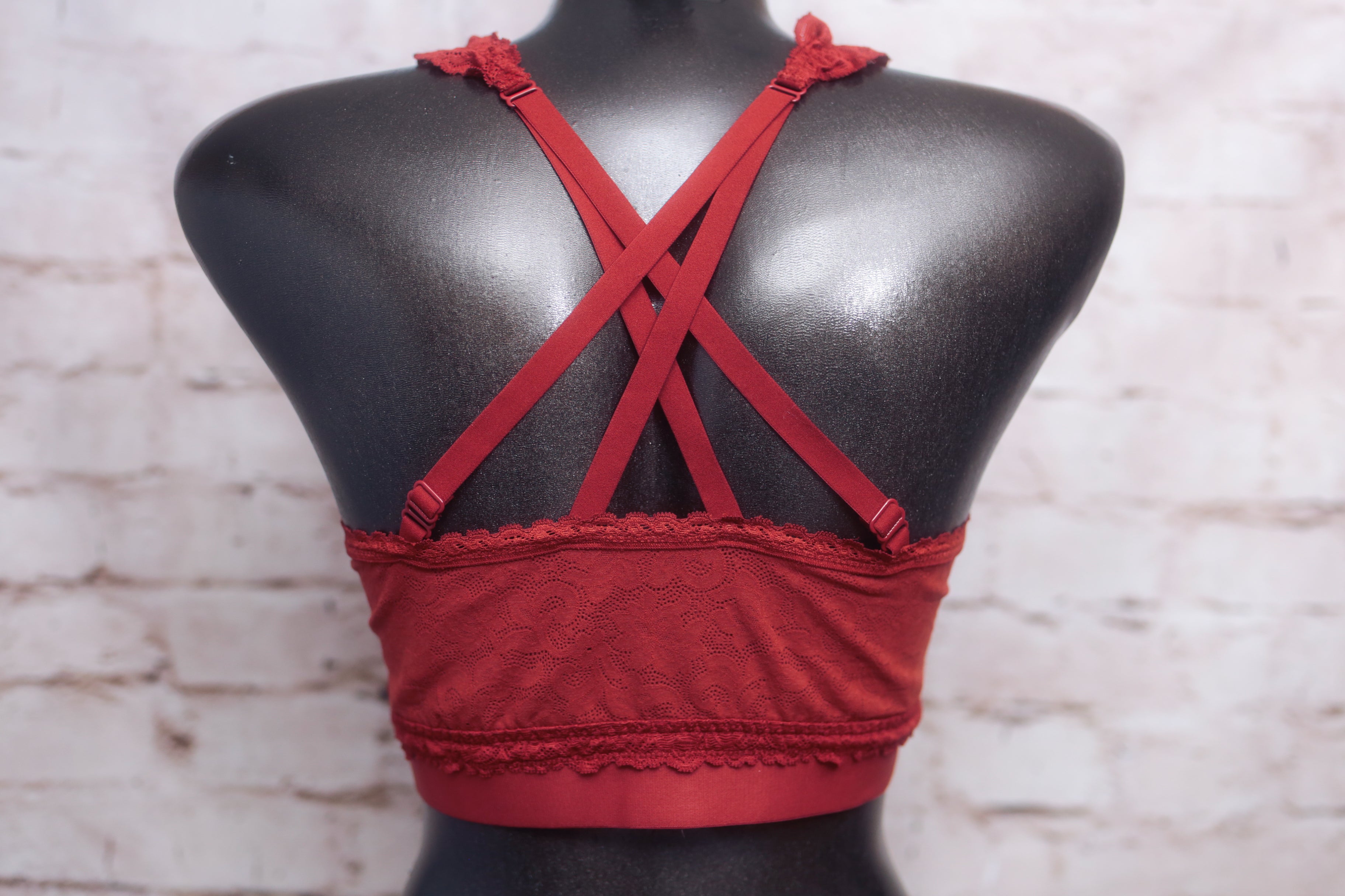 Cacique Lace Lined Bralette Red 12-14