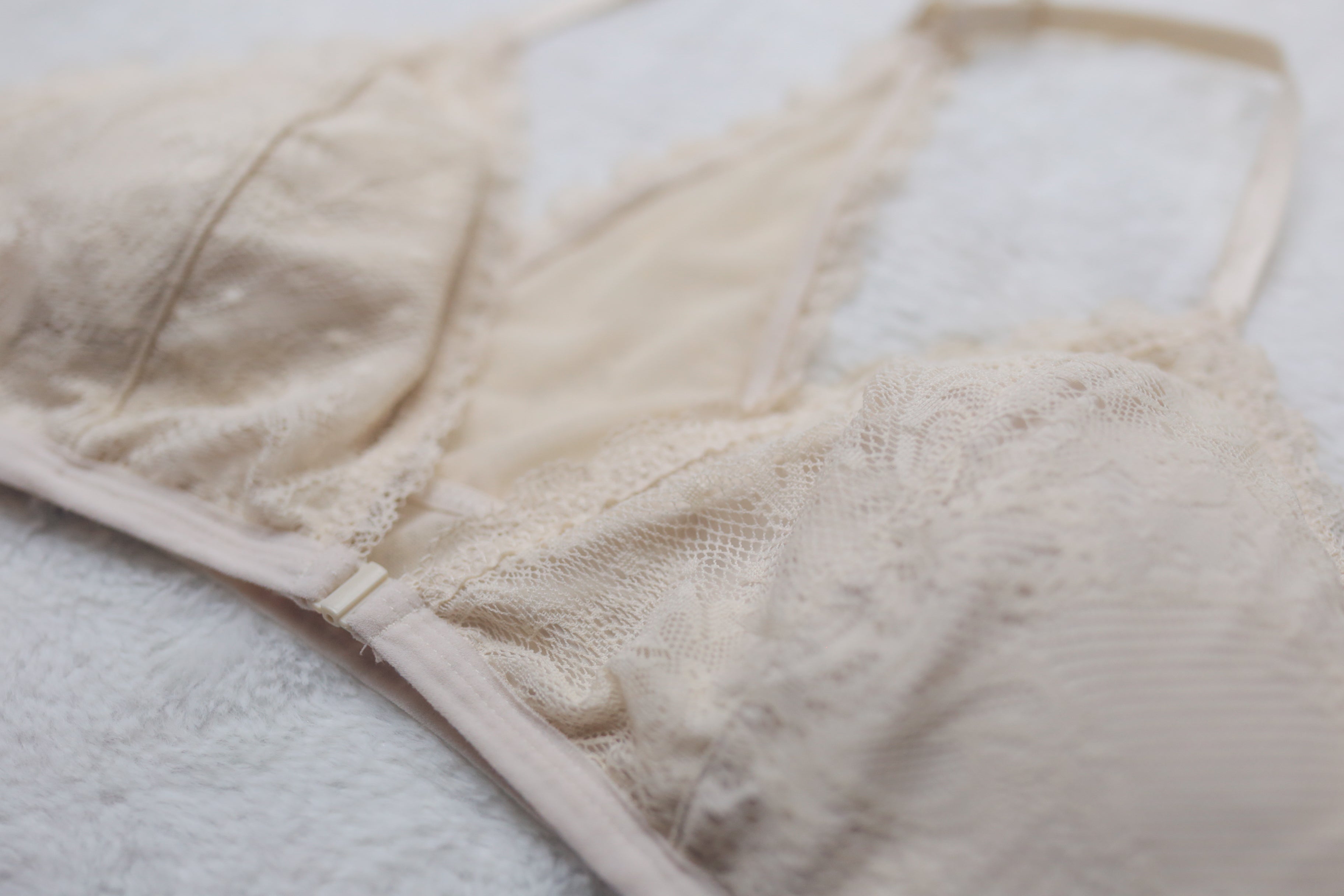 Dip Lined Lace Racerback Bralette Ivory Large