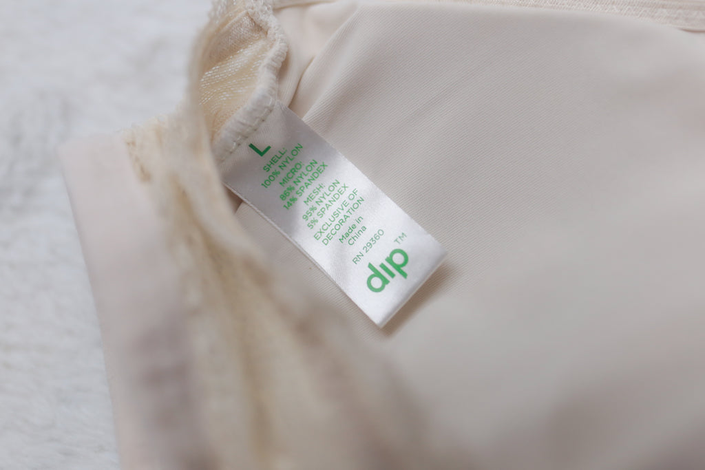 Dip Lined Lace Racerback Bralette Ivory Large