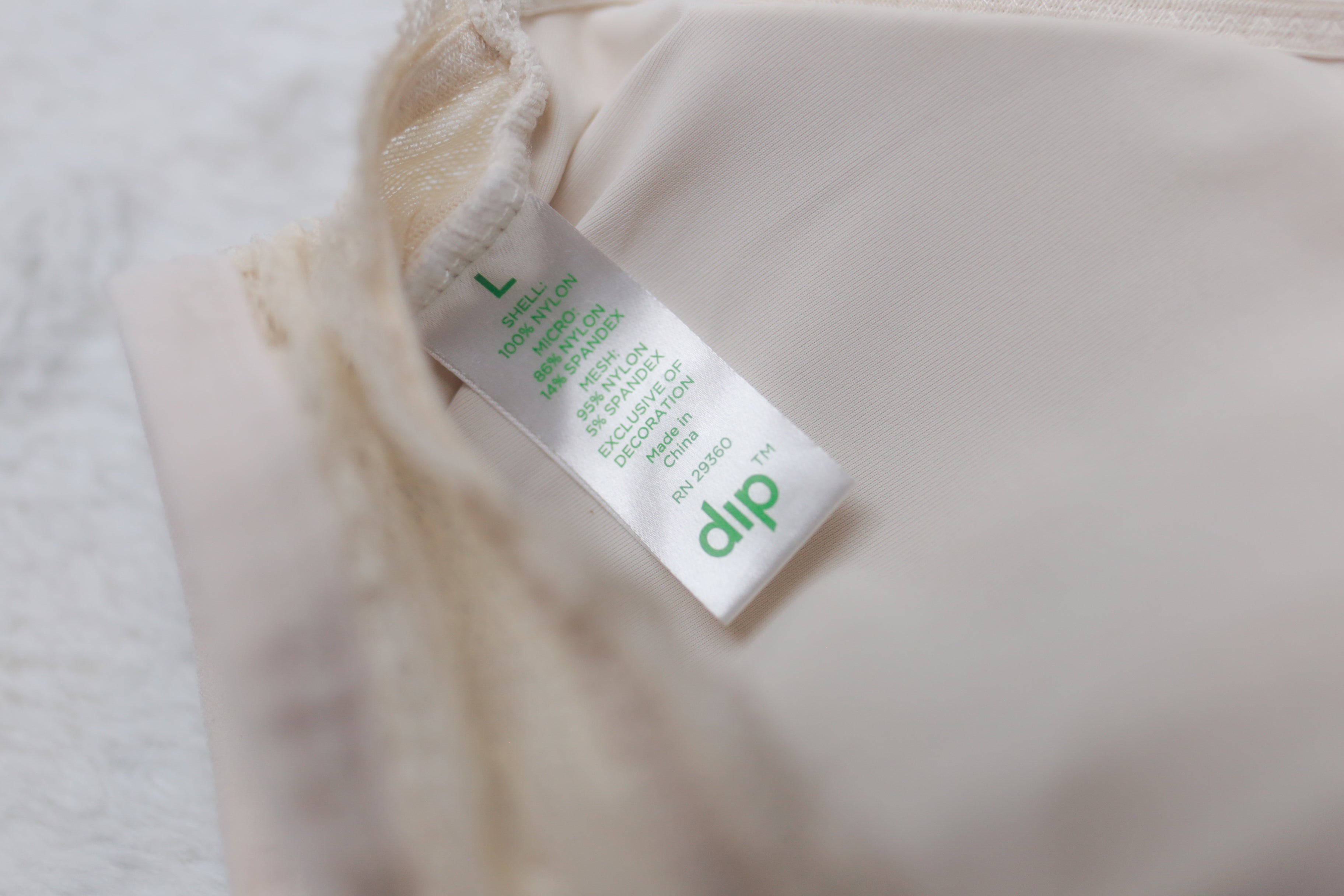 Dip Lined Lace Racerback Bralette Ivory Large