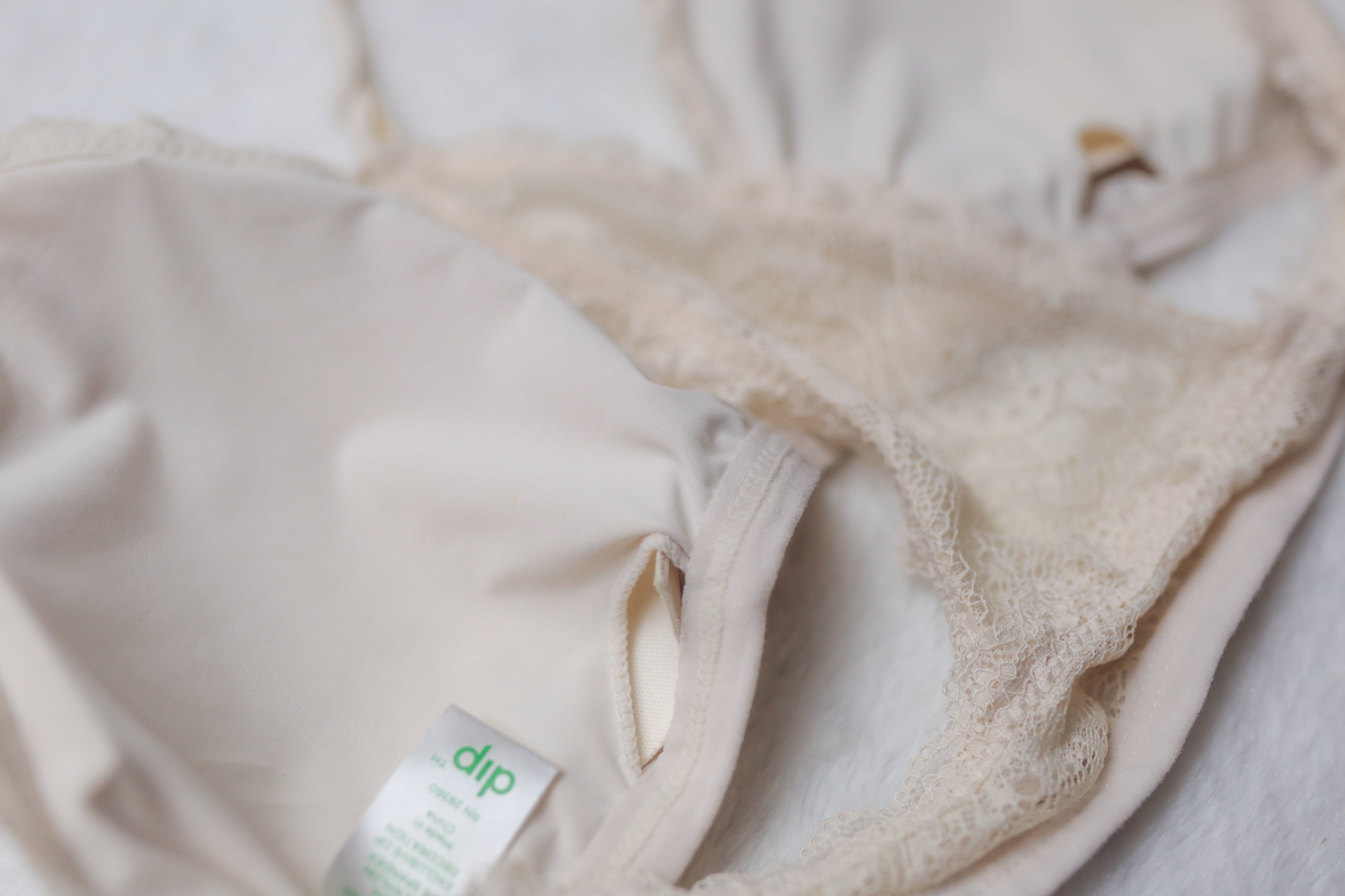 Dip Lined Lace Racerback Bralette Ivory Large