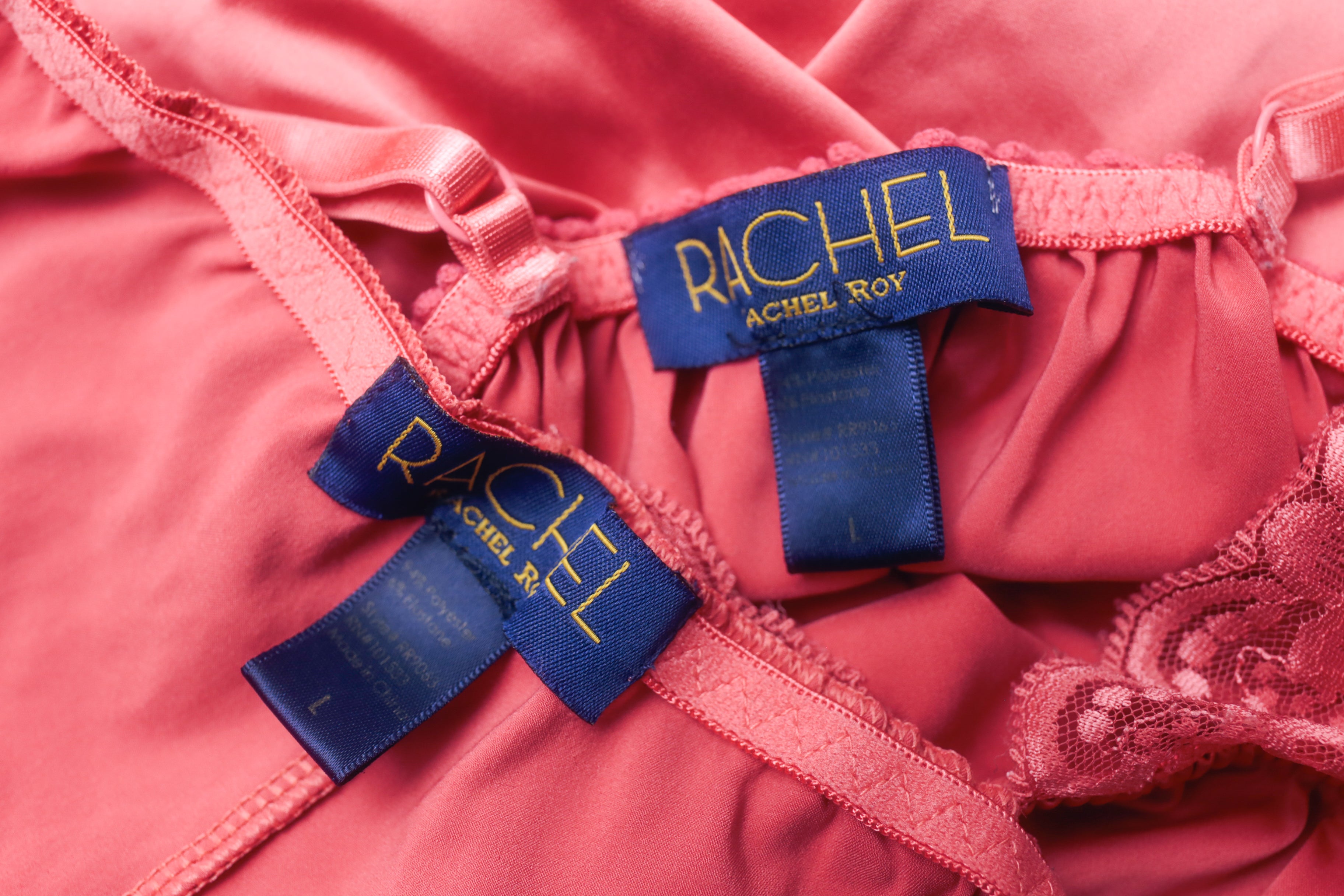 Rachel Roy Chemise and Shorts Lingerie Set Pink Large