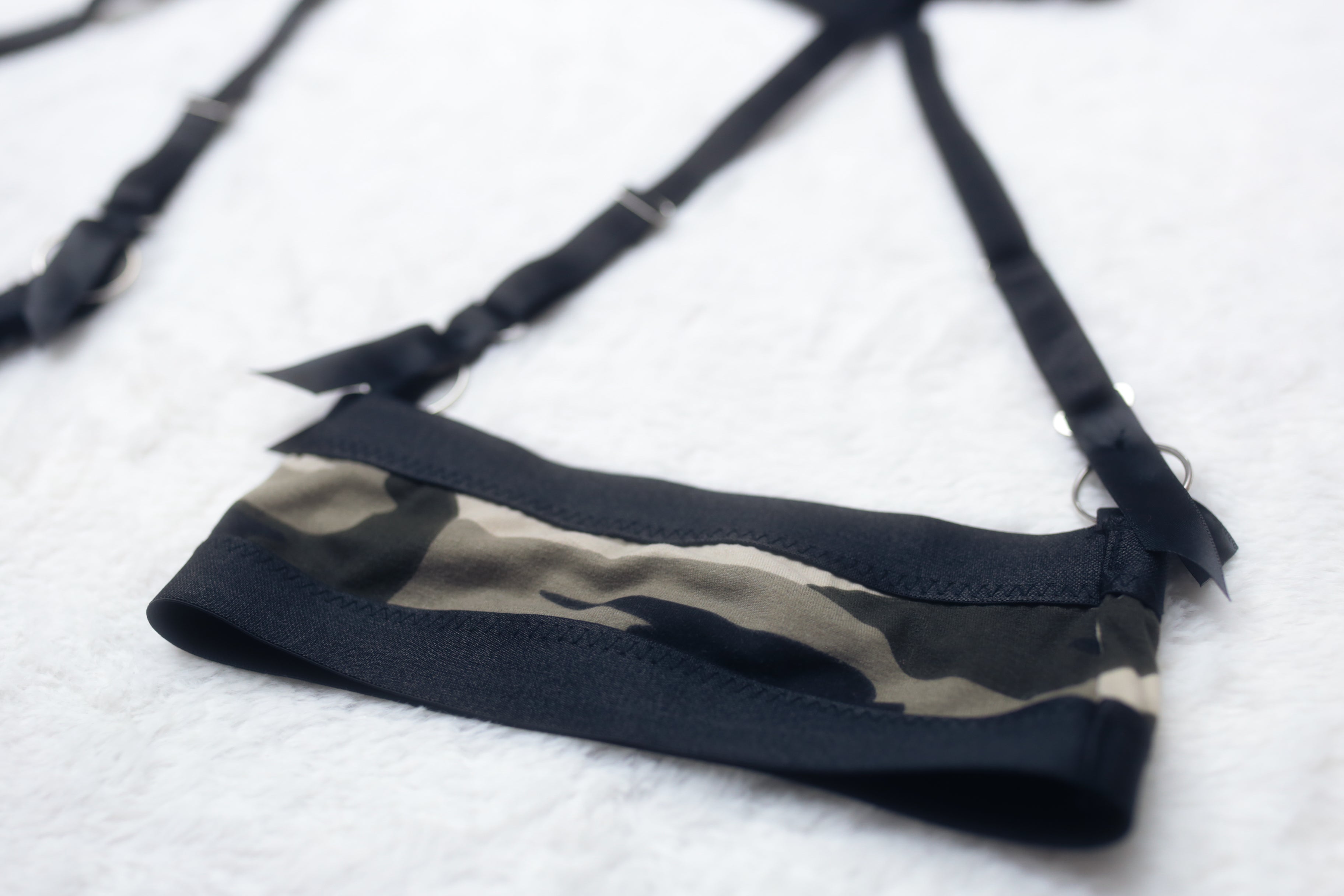 Camo Garter Suspenders Set Large