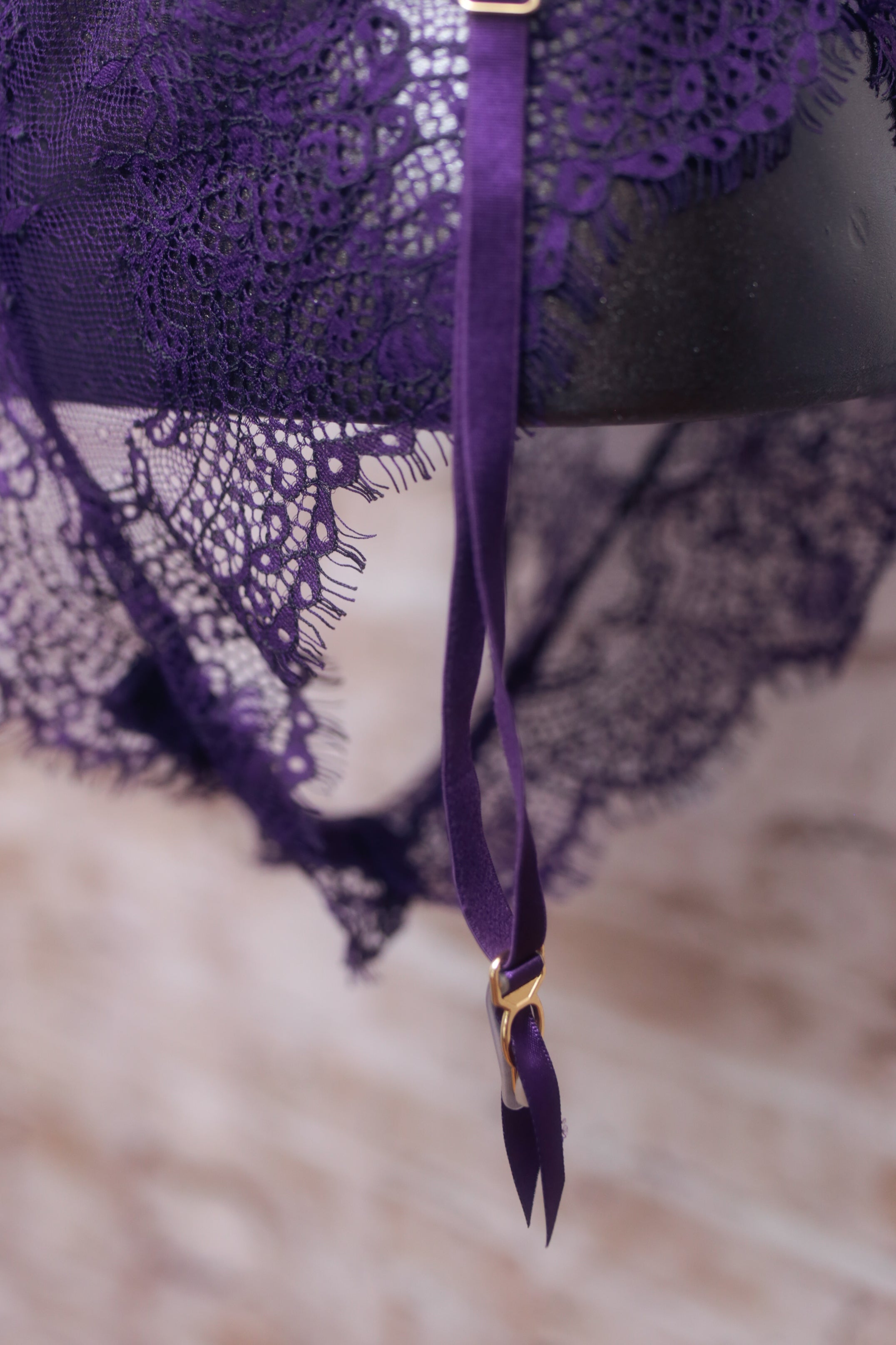 Dreamgirl Teddy with Garter Suspender Purple Lace Large