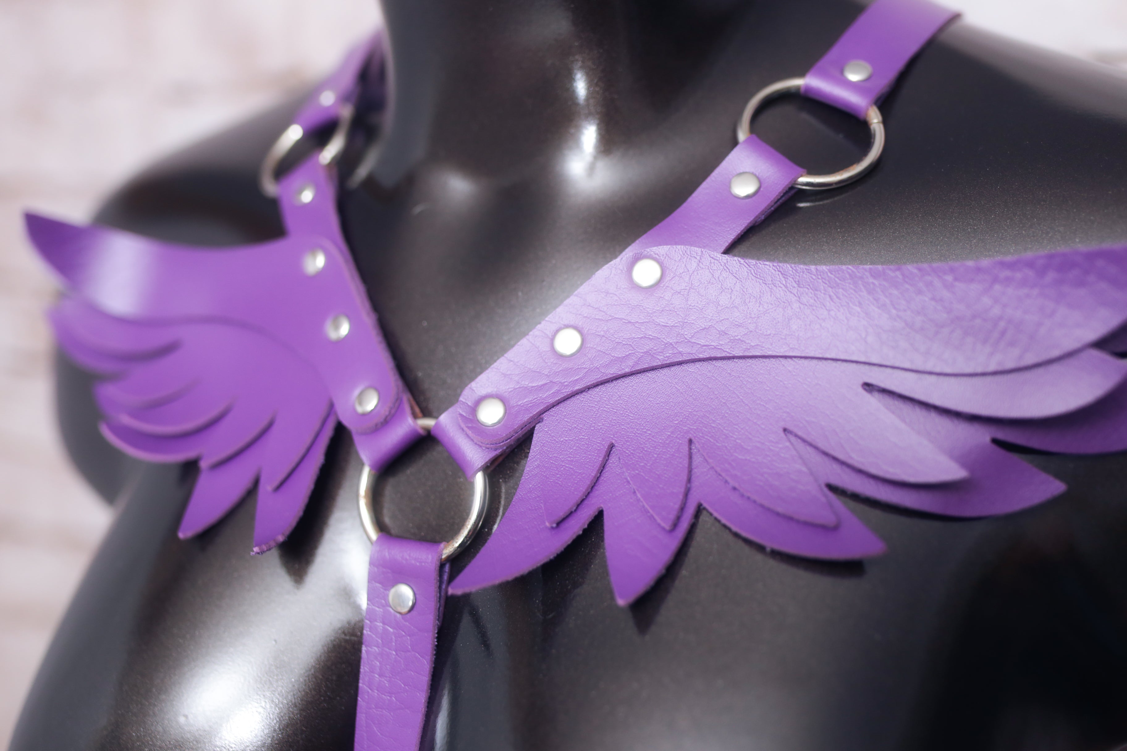 Angel Wings Body Cage Bondage Harness Purple