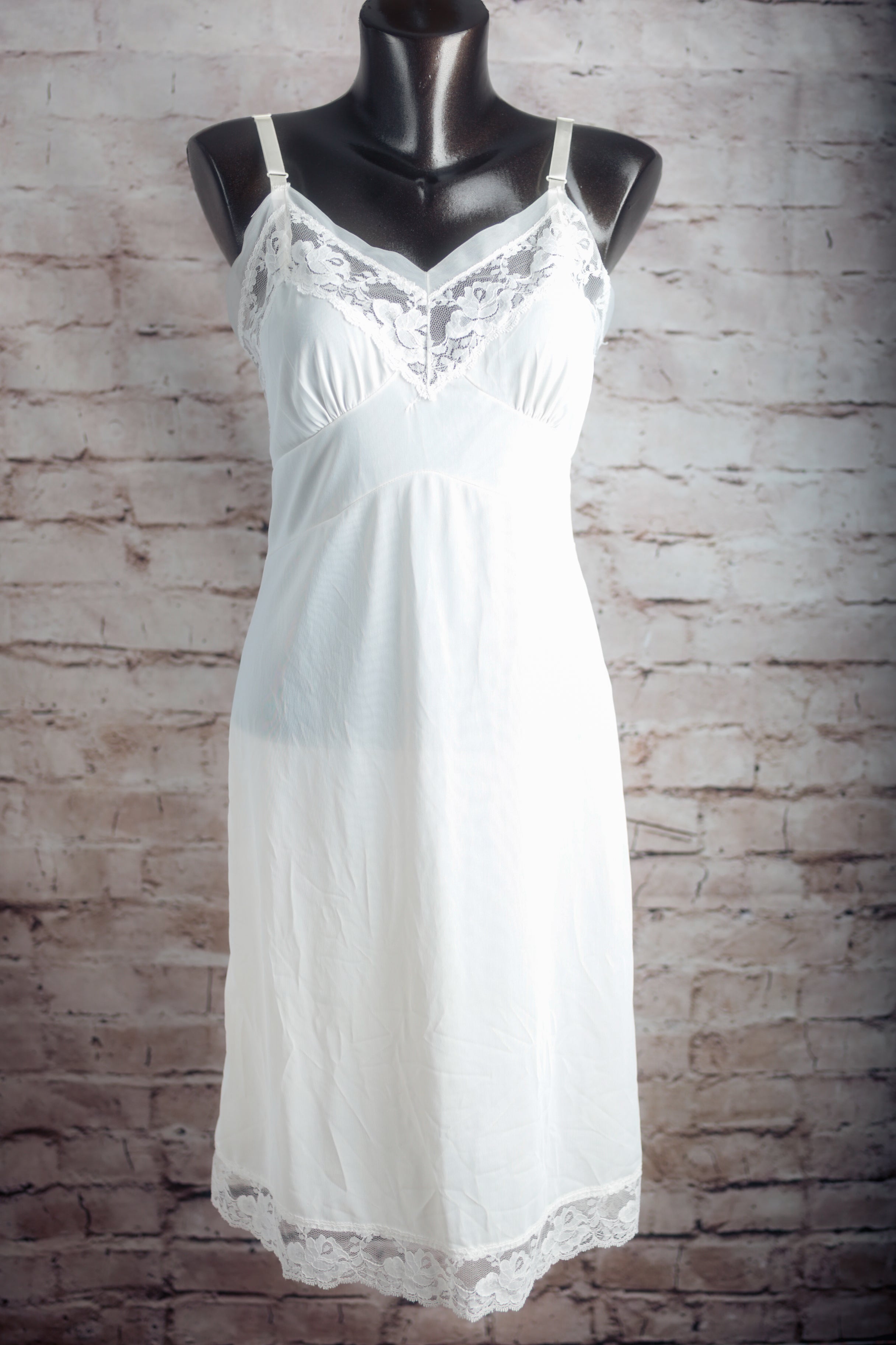 Sliperfection Vintage Full Slip USA-made Lingerie White Size 34