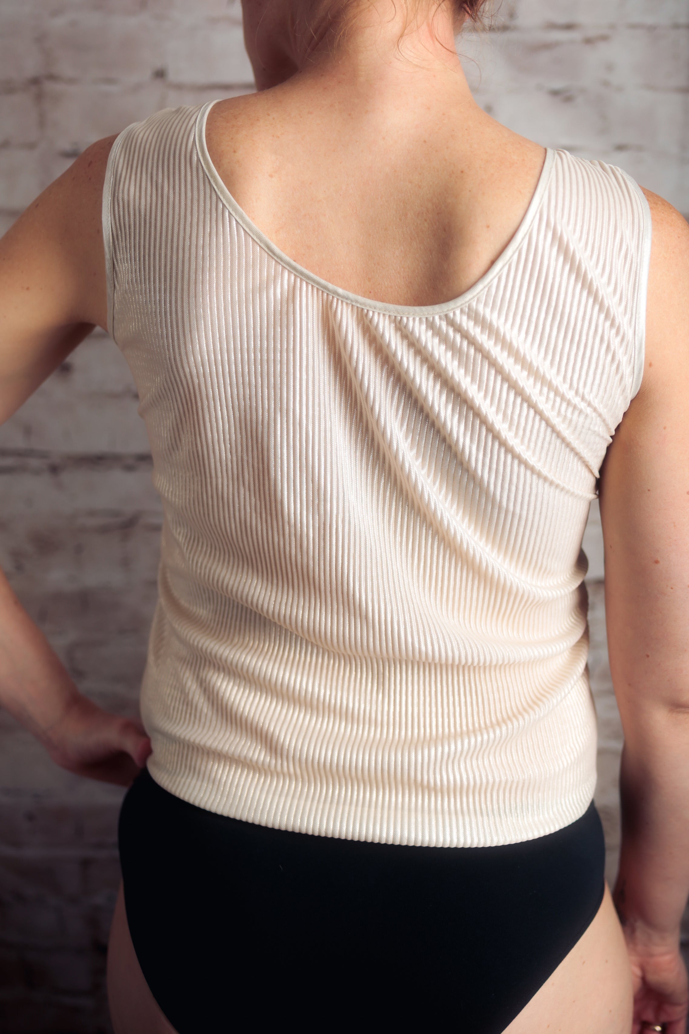 Cinema Etoile Vintage Ribbed Gold Glitter Cami Chemise Lingerie Small