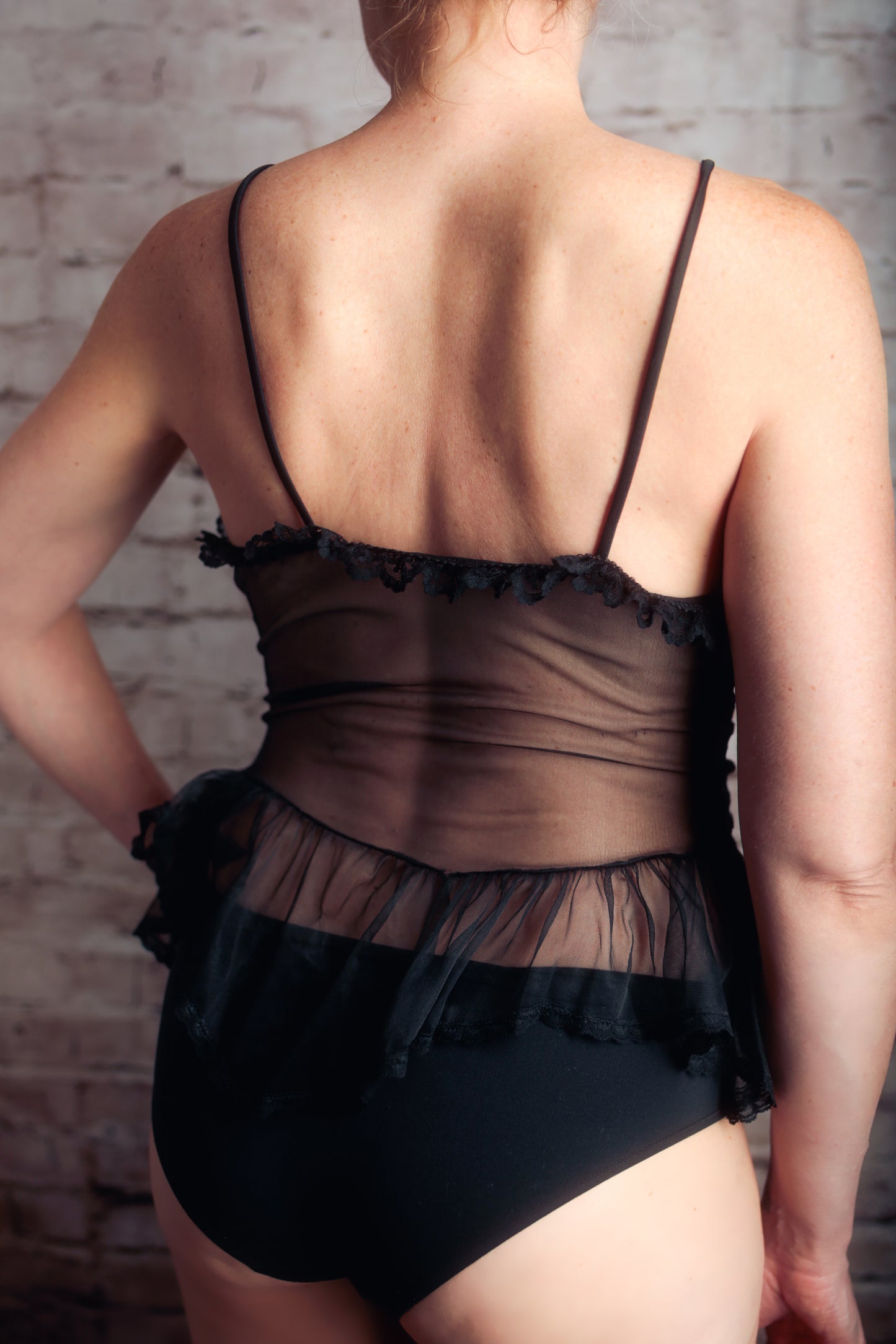 Faris Vintage Sheer Victorian Chemise Babydoll Lingerie Large