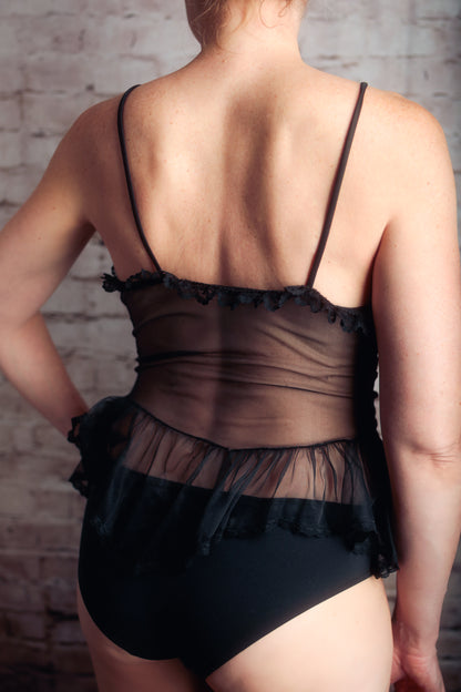 Faris Vintage Sheer Victorian Chemise Babydoll Lingerie Large