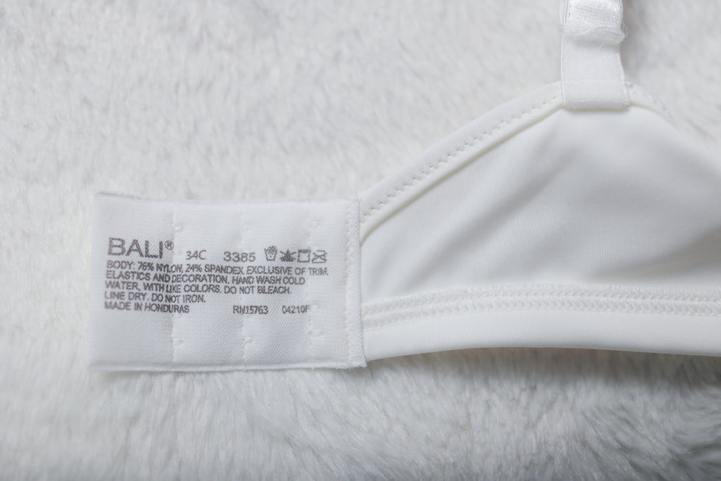 Bali 34C Passion for Comfort Minimizer 3385 Full Coverage Underwire T-shirt Bra White NEW