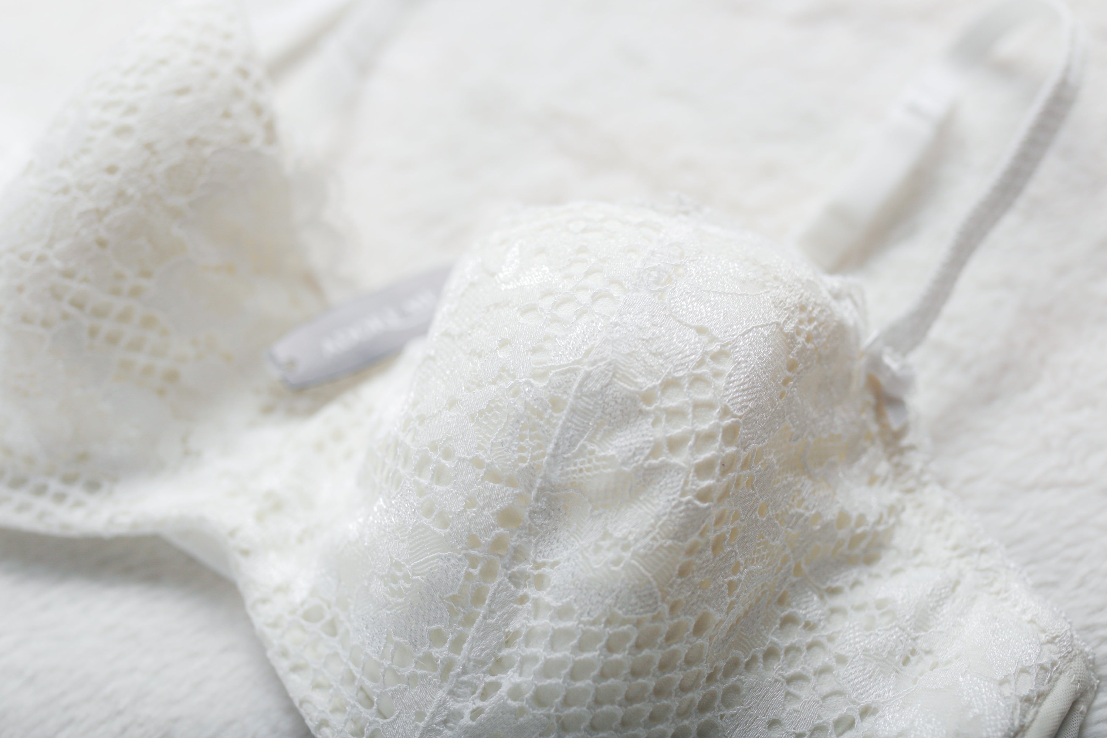 Adore Me 36C Lightly Lined Lace Underwire Balconette Bra White NEW