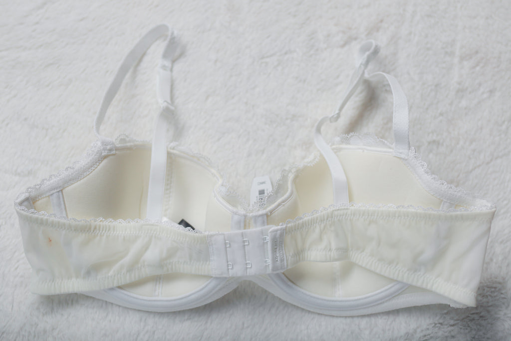 Adore Me 36C Lightly Lined Lace Underwire Balconette Bra White NEW