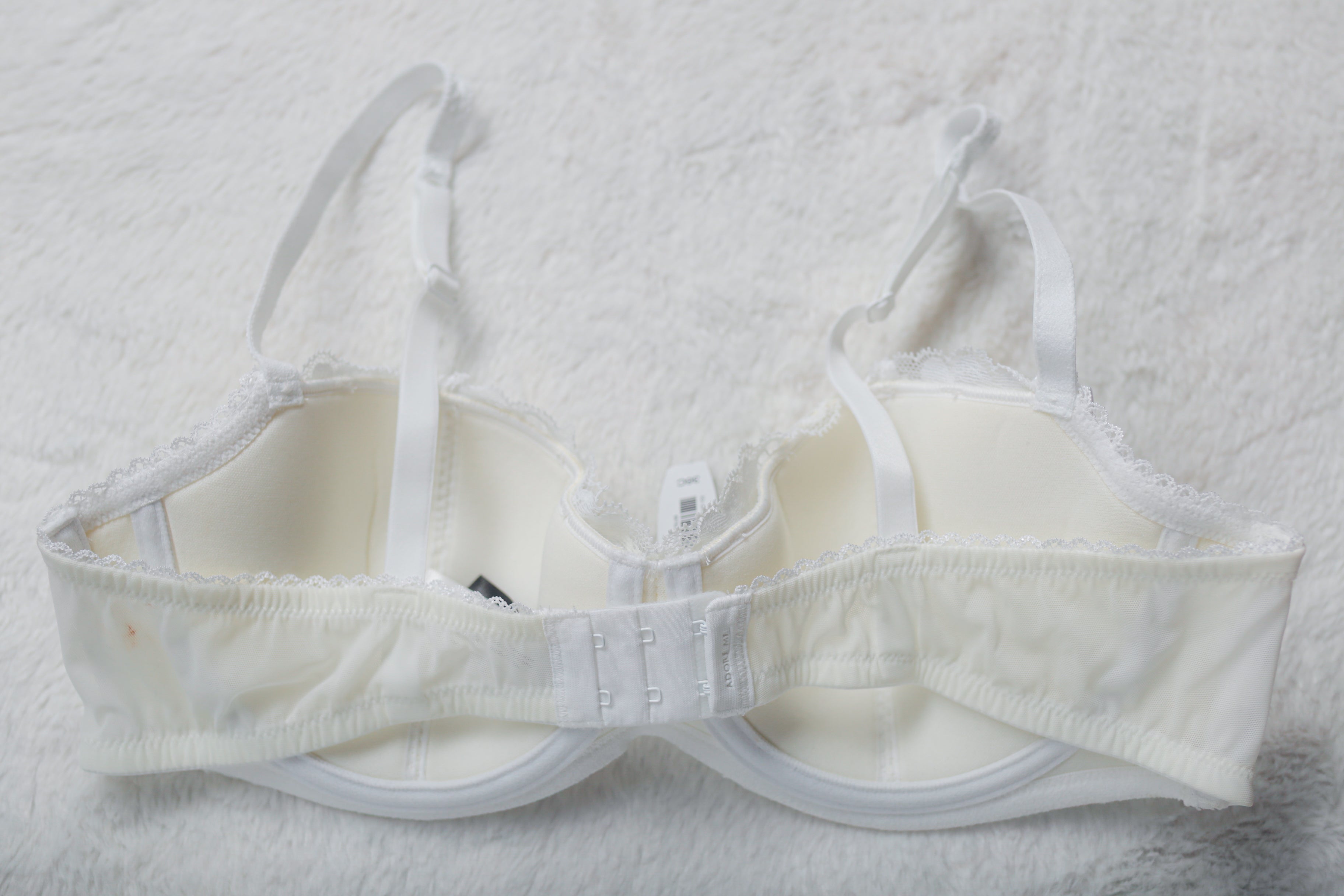 Adore Me 36C Lightly Lined Lace Underwire Balconette Bra White NEW