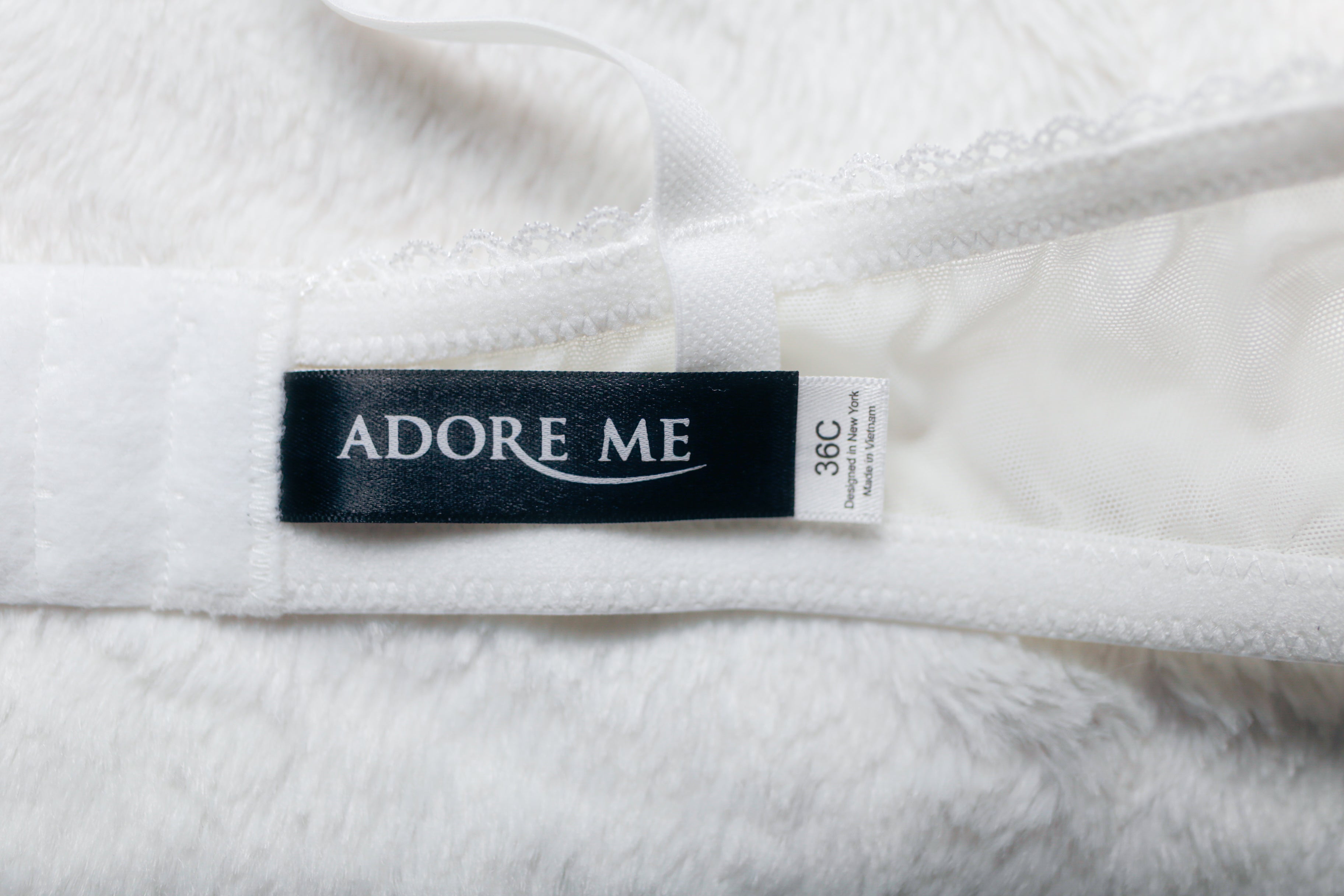 Adore Me 36C Lightly Lined Lace Underwire Balconette Bra White NEW