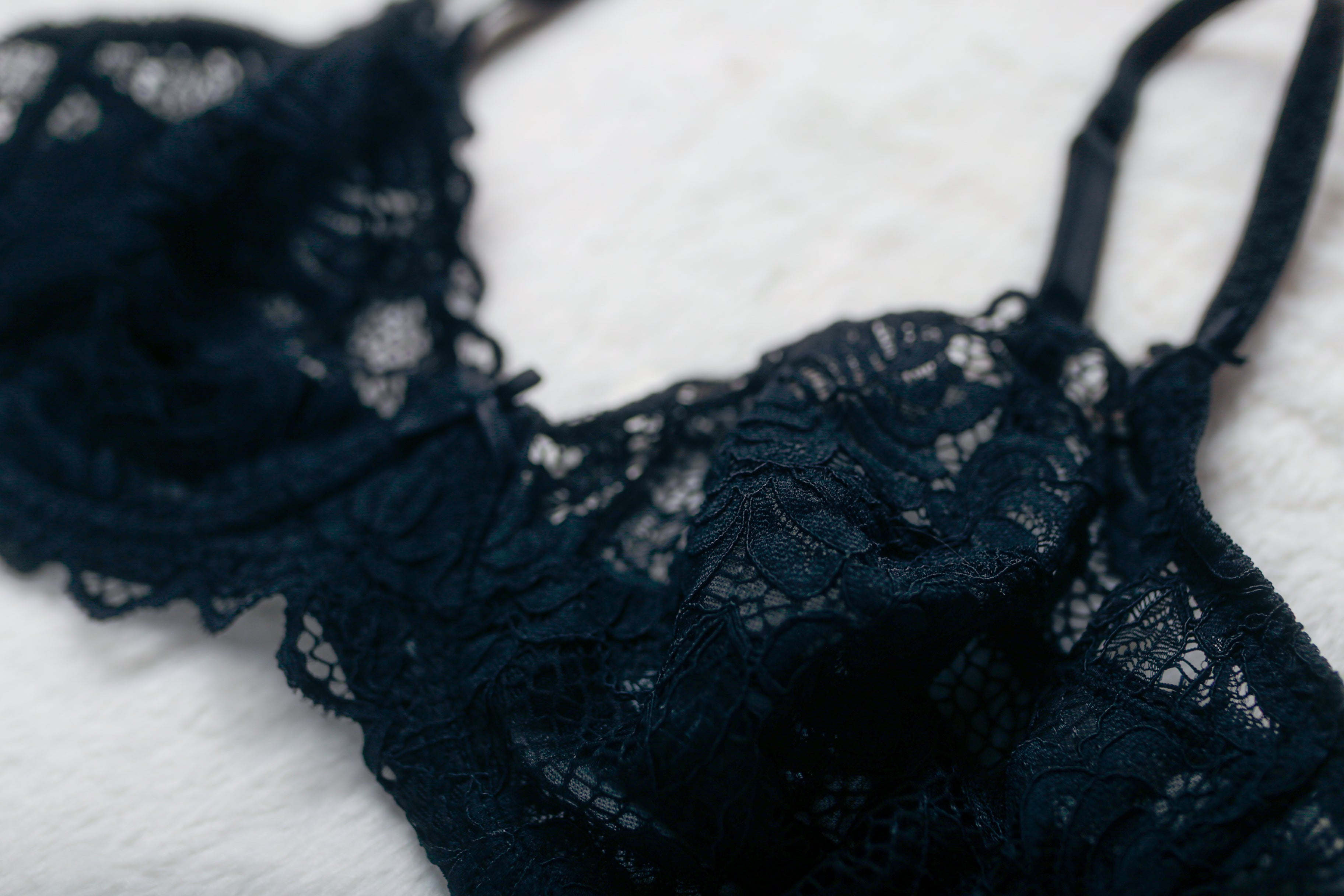 Adore Me 36C Cinthia Unlined Lace Full Coverage Underwire Bra Black NEW