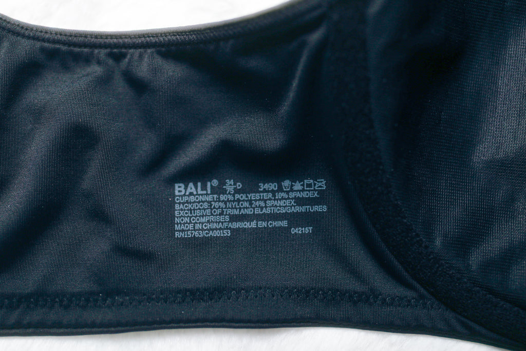 Bali 34D One Smooth U Minimizer 3490 Full Coverage Underwire Bra Black NEW