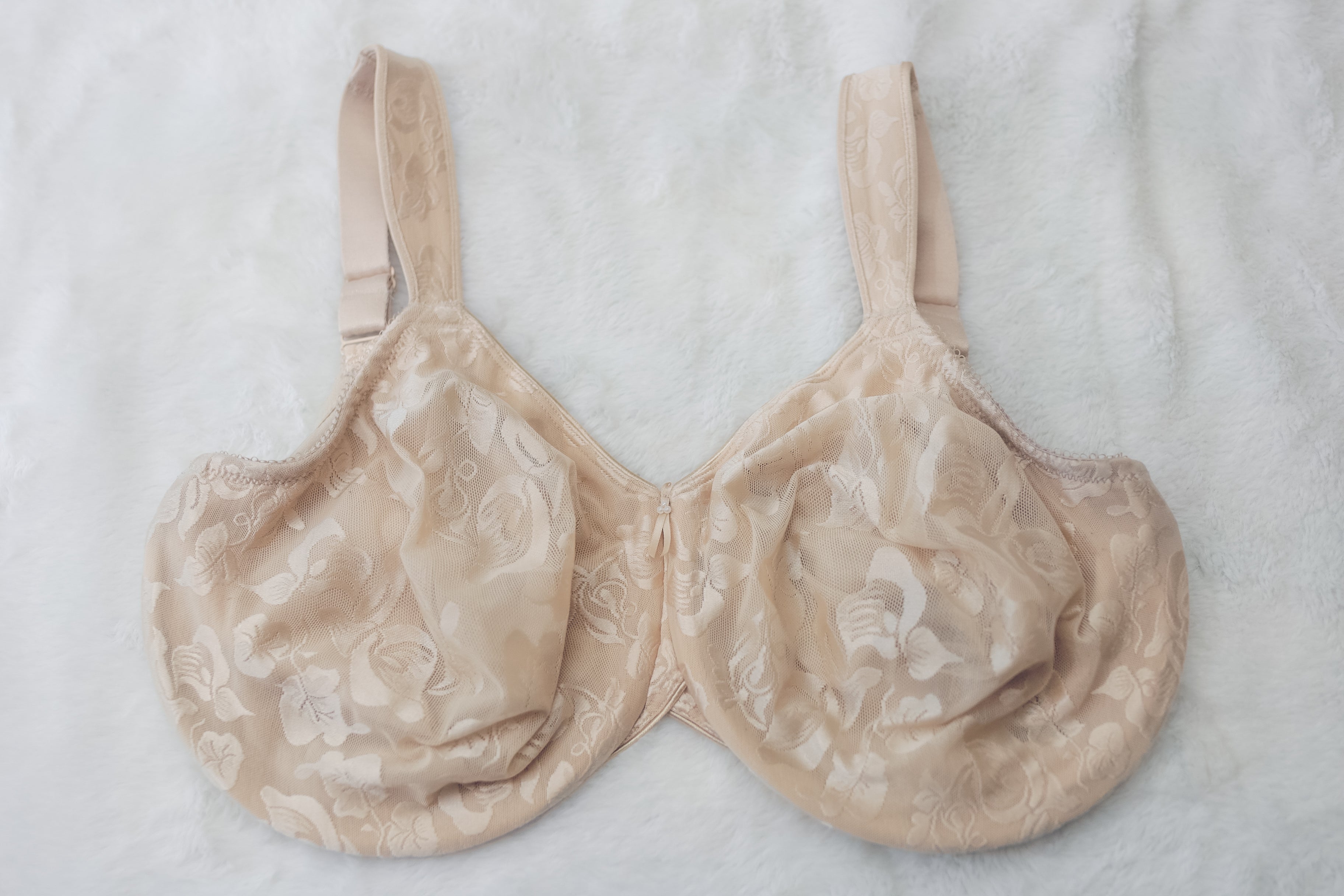 Wacoal US 40I UK 40G Awareness 85567 Underwire Full Coverage Lined Bra Nude Beige Floral