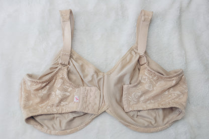 Wacoal US 40I UK 40G Awareness 85567 Underwire Full Coverage Lined Bra Nude Beige Floral