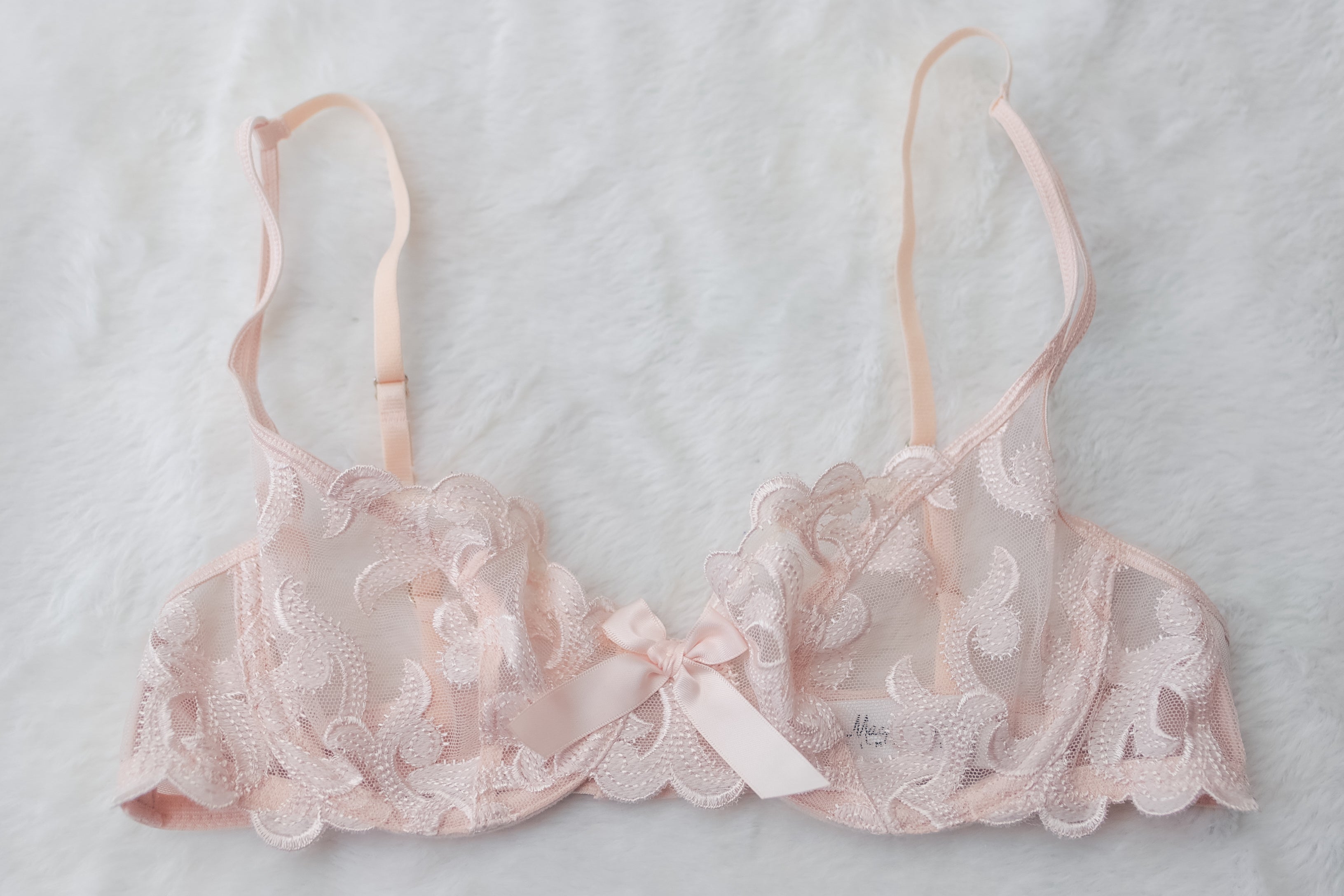 Elle Macpherson 34A Balconette Unlined Bra Pink Lace