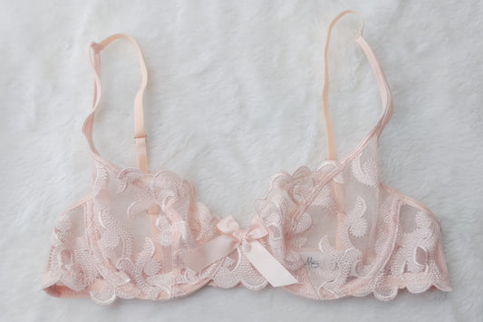 Elle Macpherson 34A Balconette Unlined Bra Pink Lace